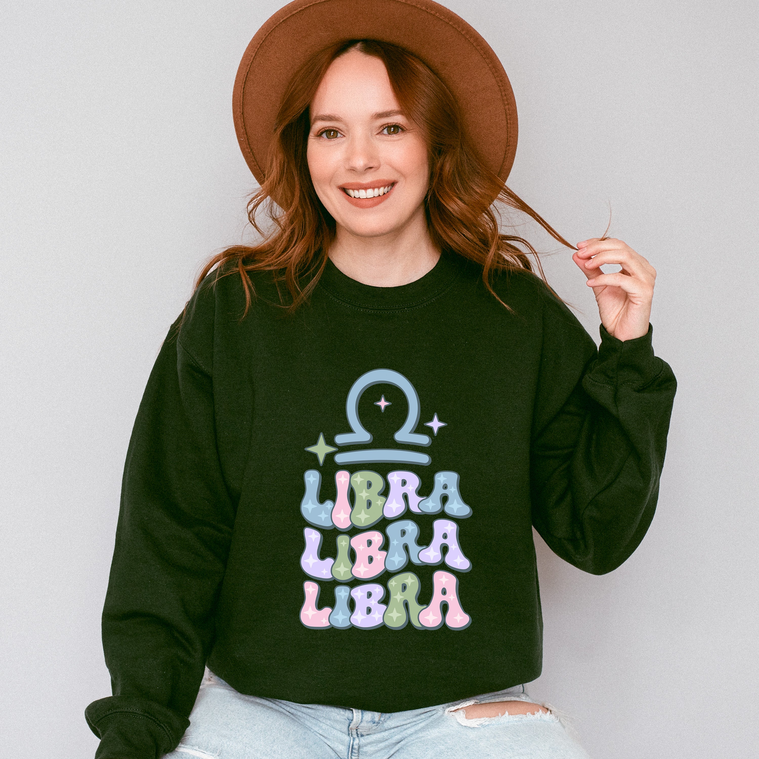 Groovy Libra Design - Zodiac &amp; Horoscopes Unisex Crewneck T-Shirt Sweatshirt Hoodie