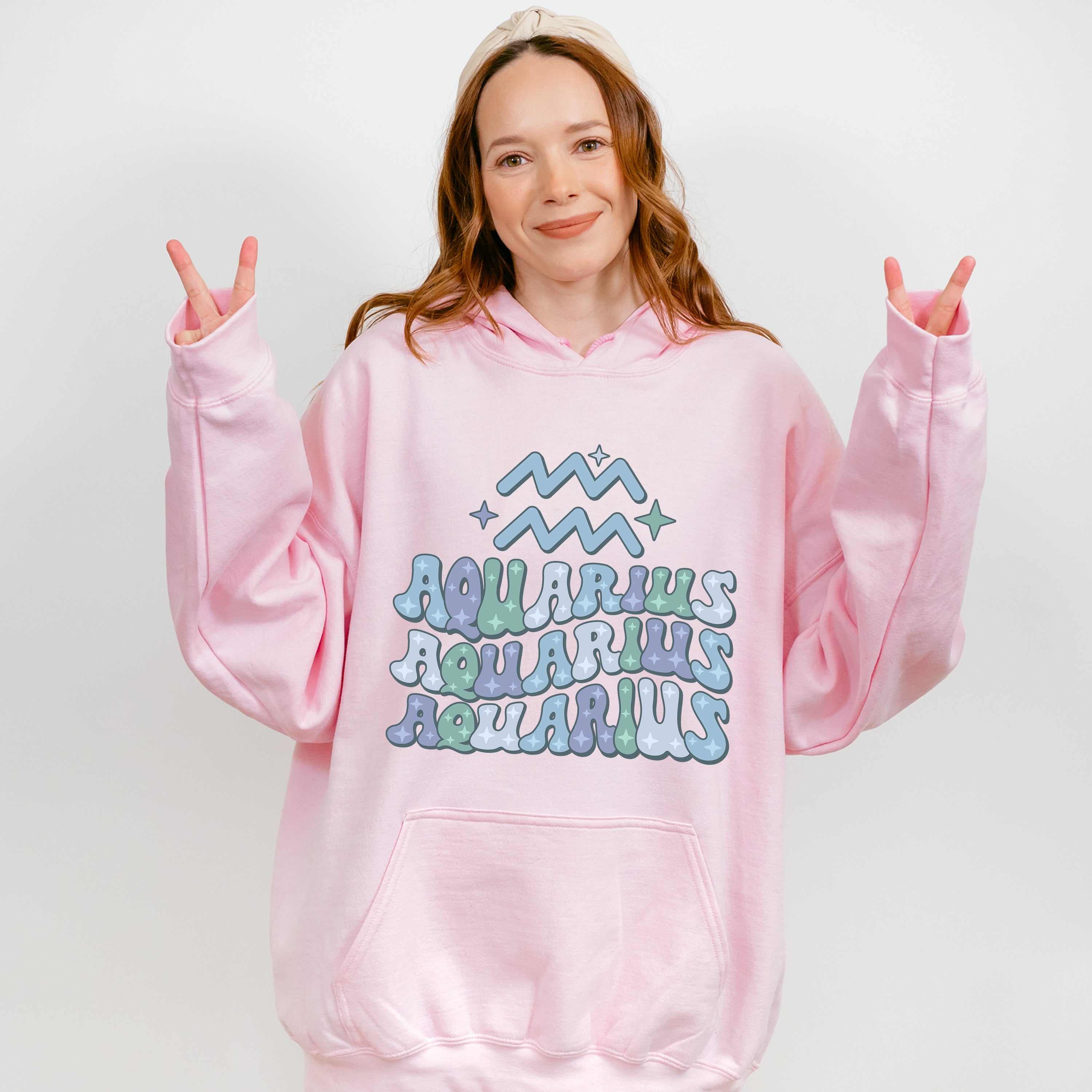 Groovy Aquarius Design - Zodiac &amp; Horoscopes Unisex Crewneck T-Shirt Sweatshirt Hoodie