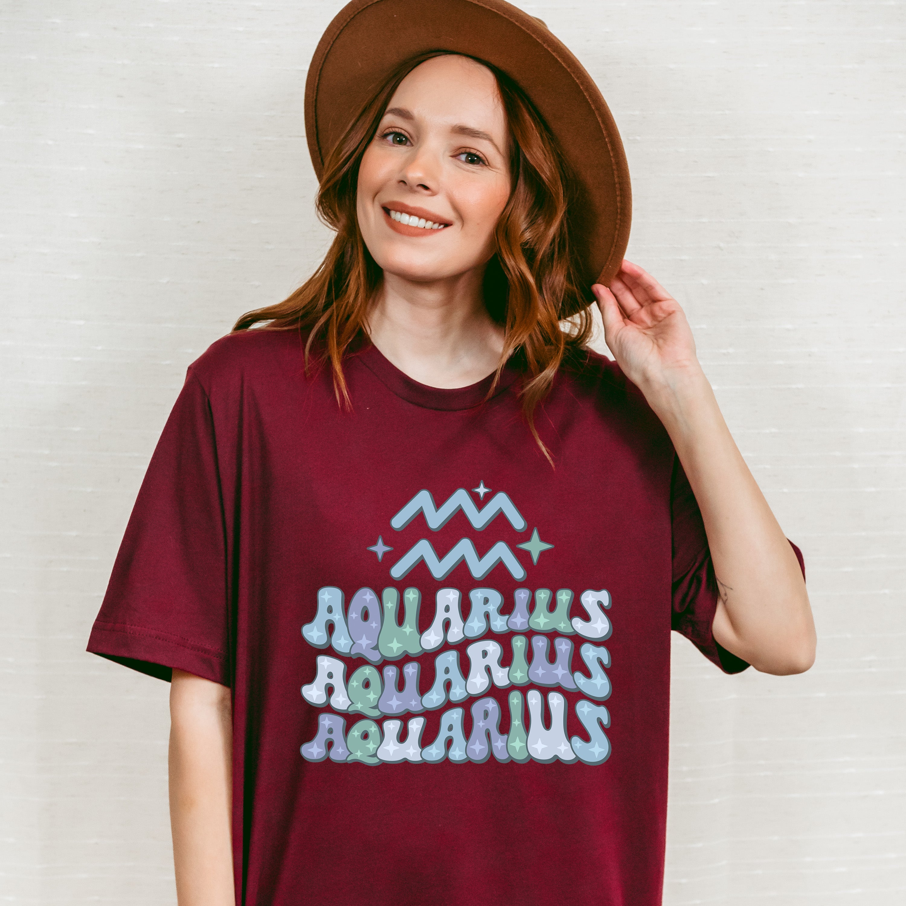 Groovy Aquarius Design - Zodiac &amp; Horoscopes Unisex Crewneck T-Shirt Sweatshirt Hoodie