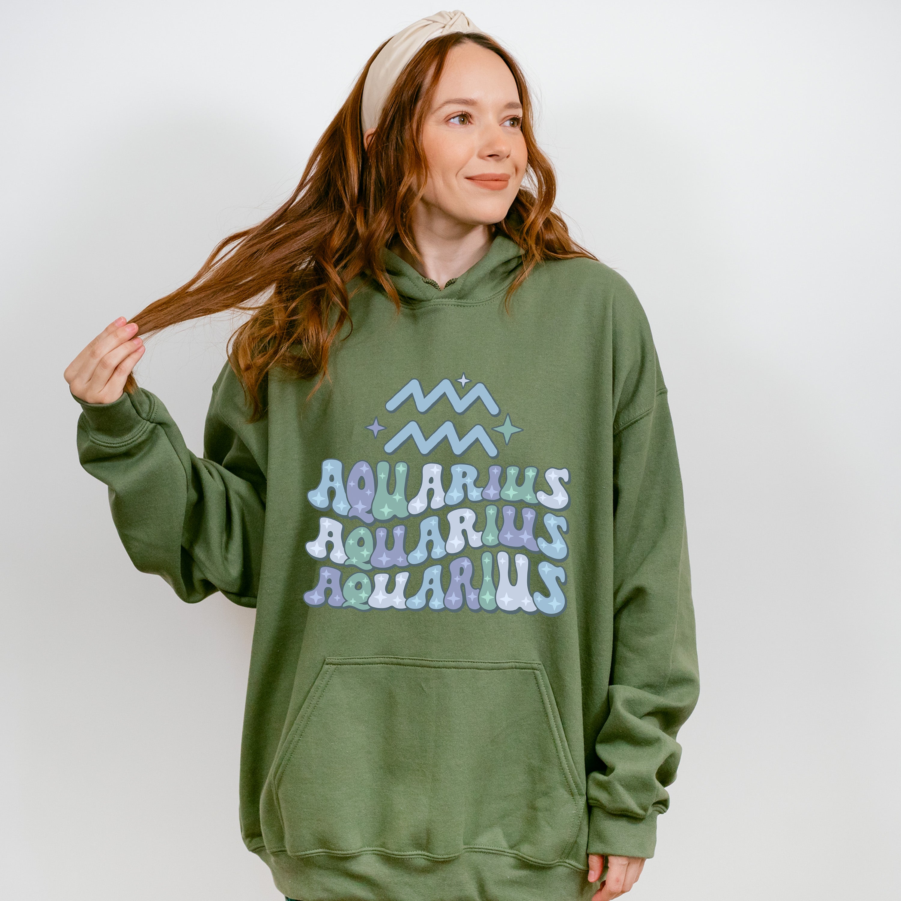 Groovy Aquarius Design - Zodiac &amp; Horoscopes Unisex Crewneck T-Shirt Sweatshirt Hoodie