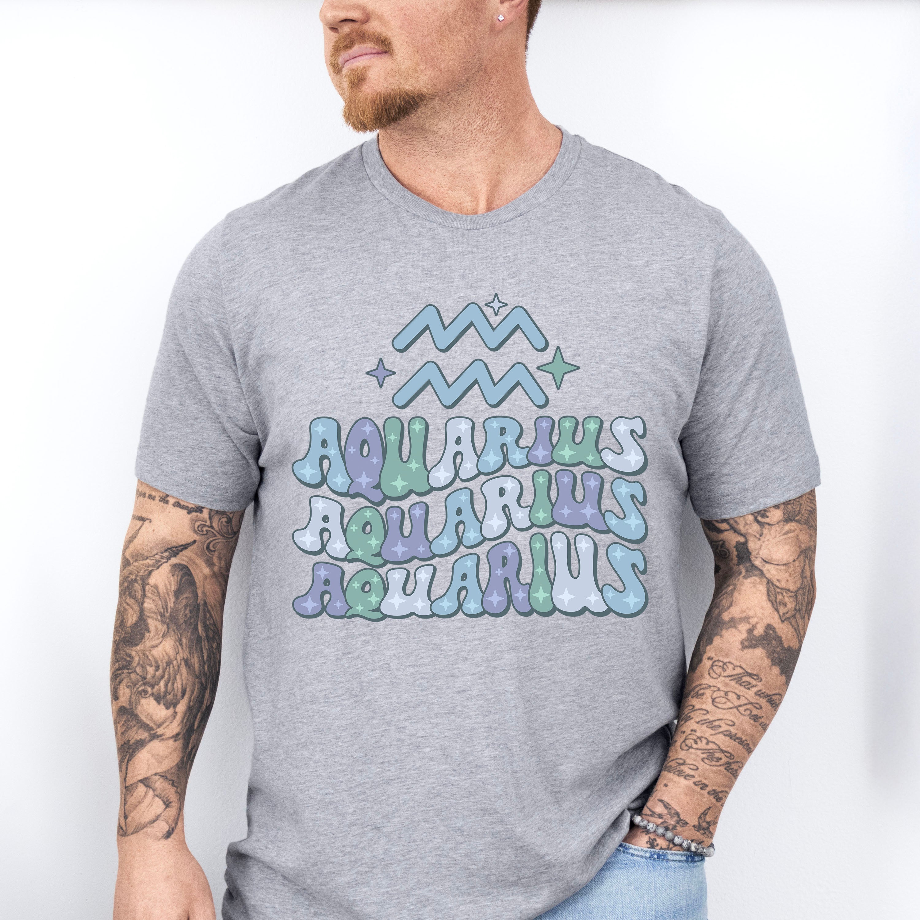 Groovy Aquarius Design - Zodiac &amp; Horoscopes Unisex Crewneck T-Shirt Sweatshirt Hoodie