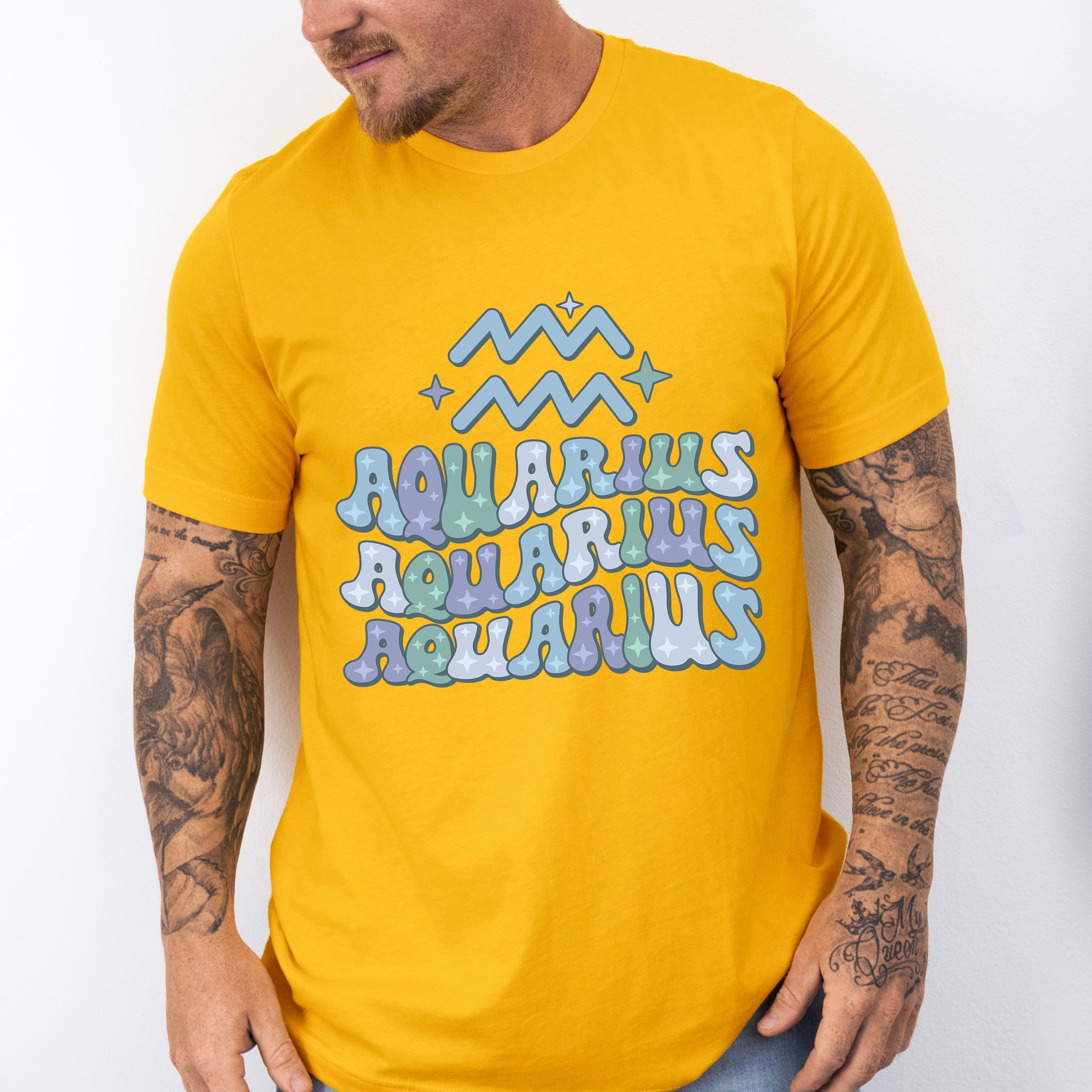 Groovy Aquarius Design - Zodiac &amp; Horoscopes Unisex Crewneck T-Shirt Sweatshirt Hoodie