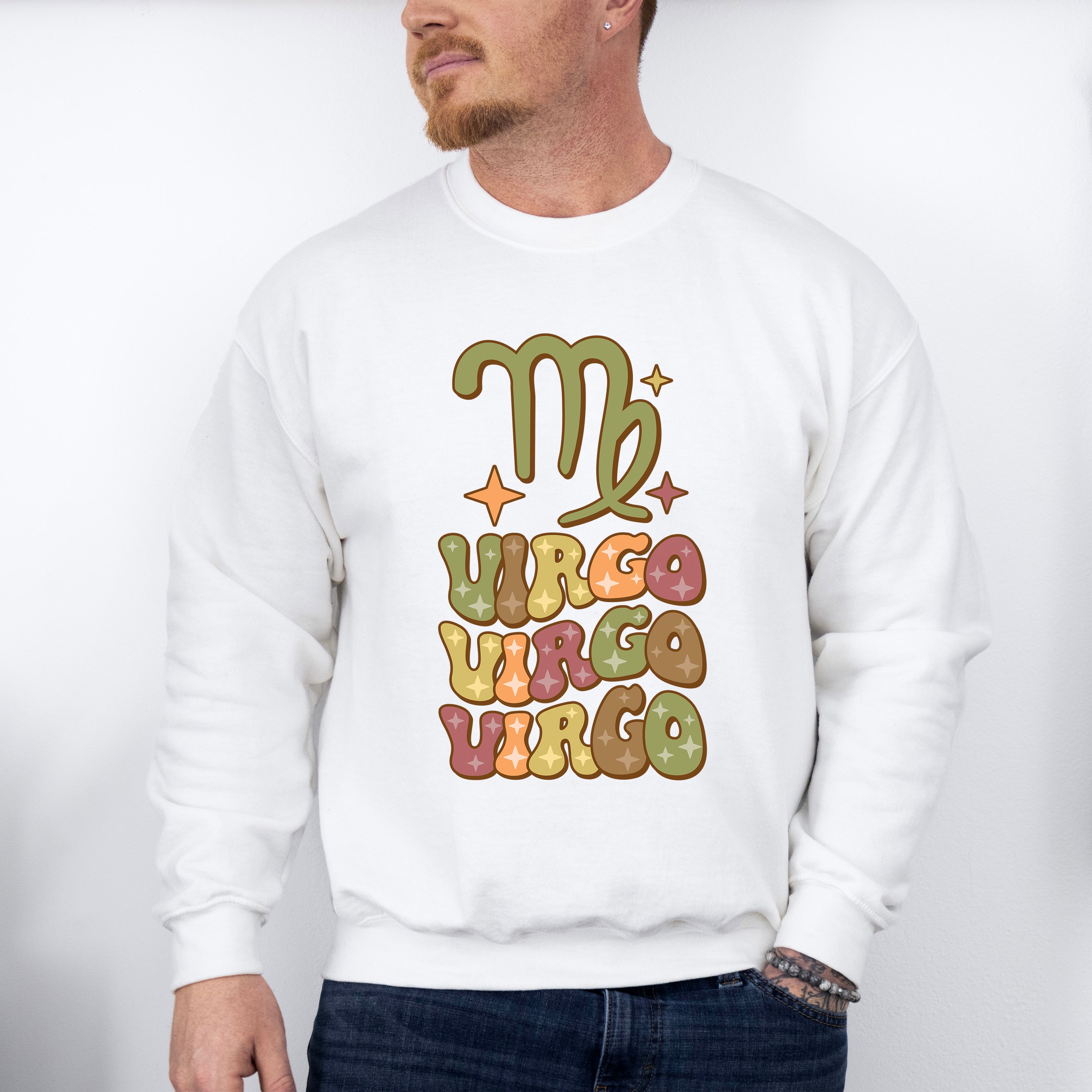 Groovy Virgo Design - Zodiac &amp; Horoscopes Unisex Crewneck T-Shirt Sweatshirt Hoodie