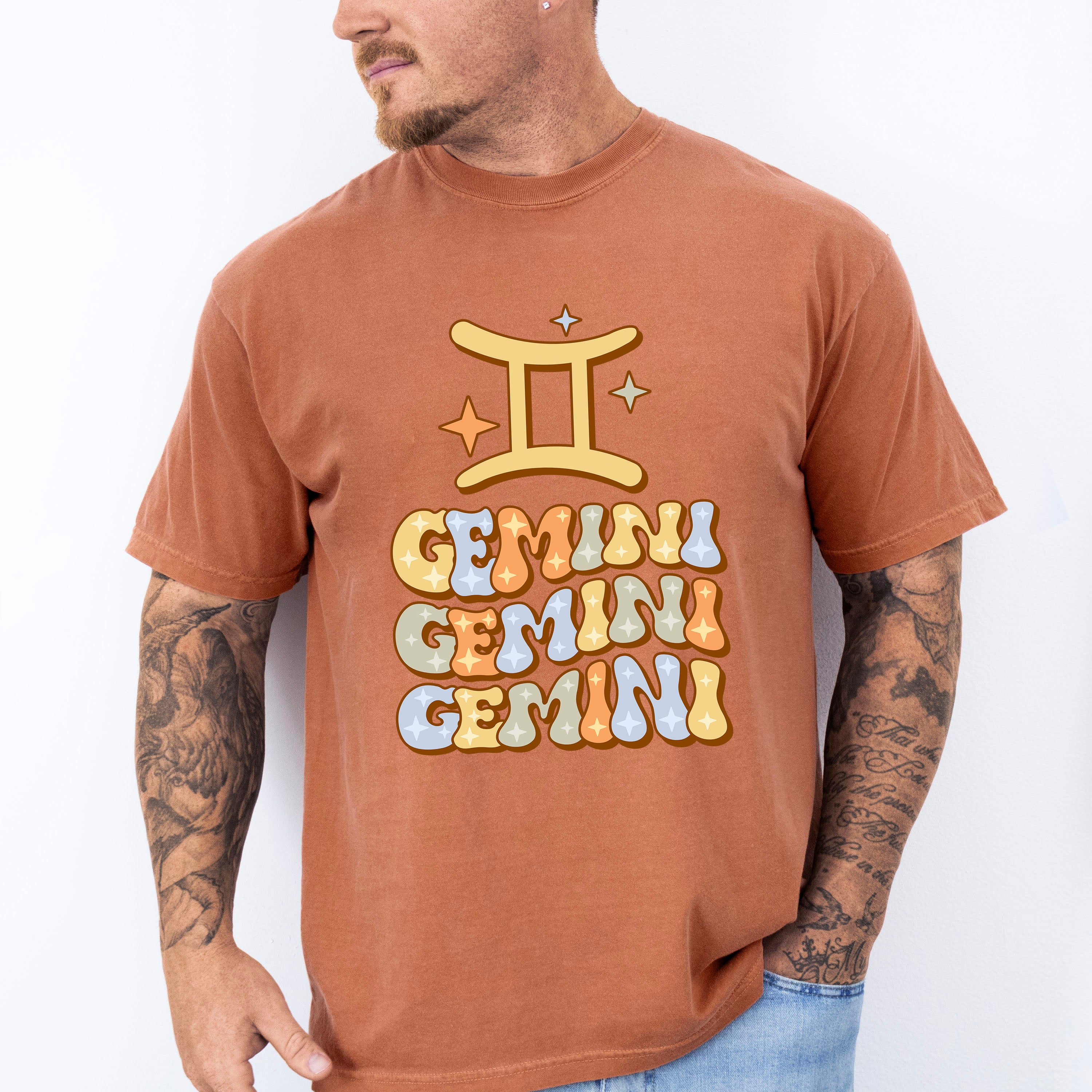 Groovy Gemini Design - Zodiac &amp; Horoscopes Unisex Crewneck T-Shirt Sweatshirt Hoodie
