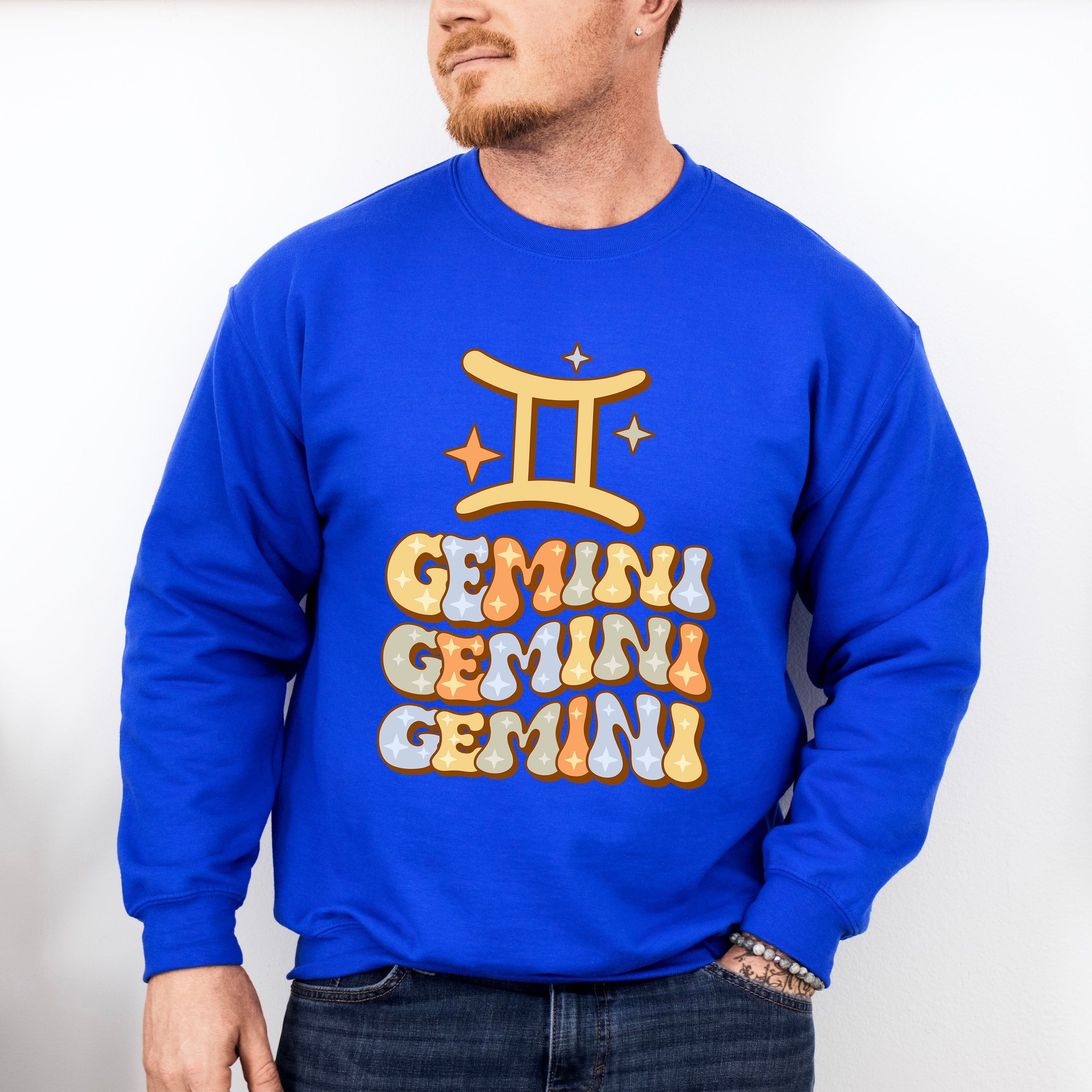 Groovy Gemini Design - Zodiac &amp; Horoscopes Unisex Crewneck T-Shirt Sweatshirt Hoodie