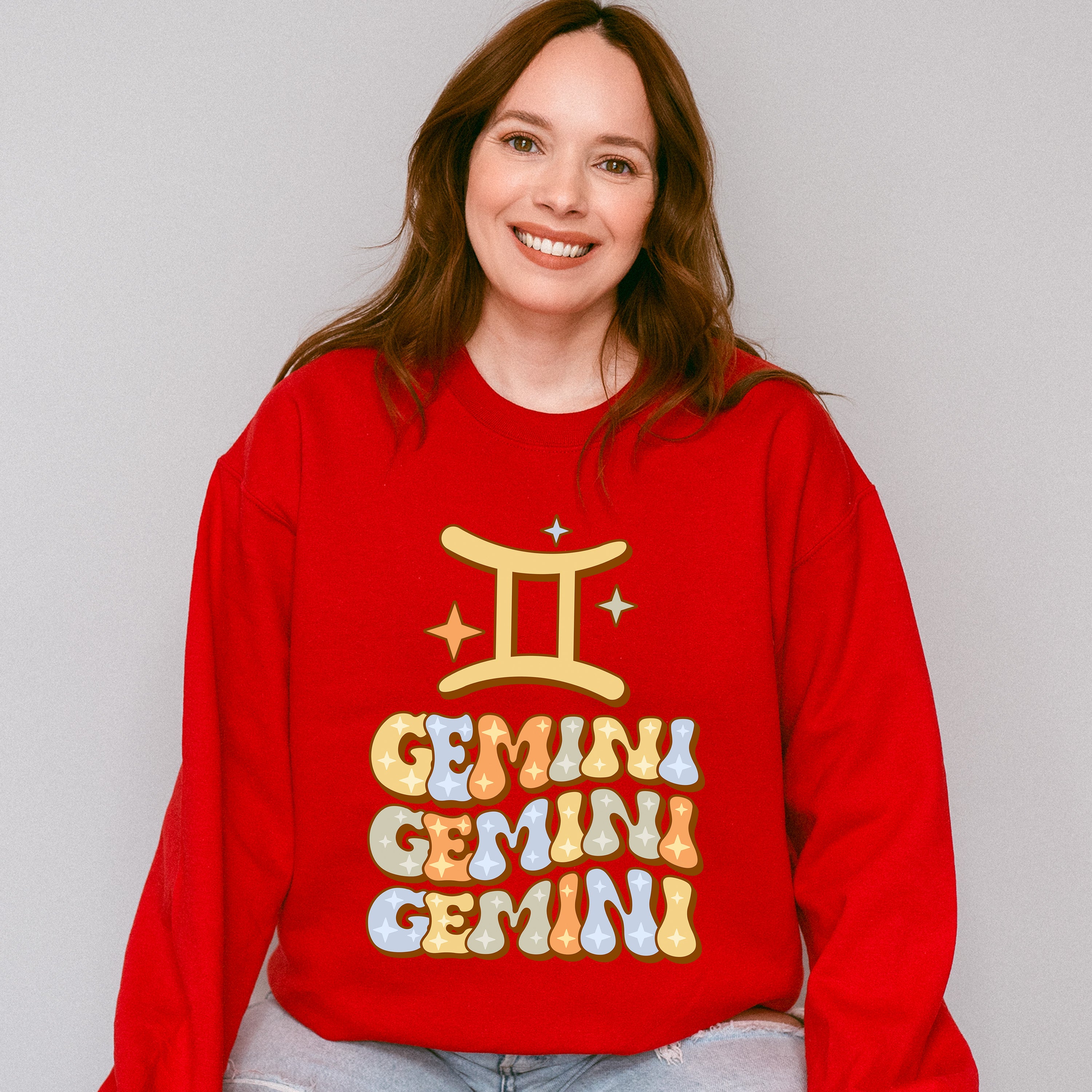 Groovy Gemini Design - Zodiac &amp; Horoscopes Unisex Crewneck T-Shirt Sweatshirt Hoodie