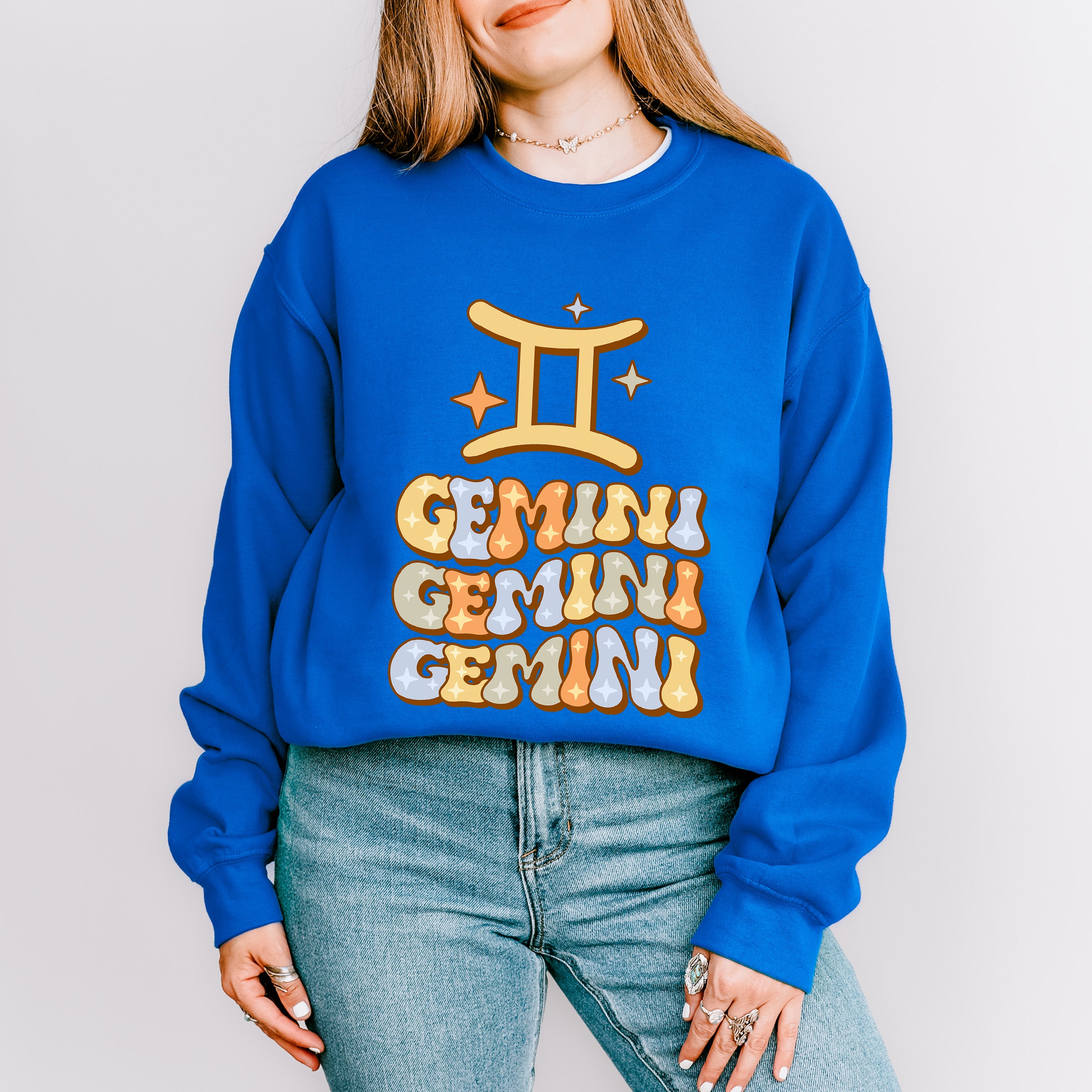 Groovy Gemini Design - Zodiac &amp; Horoscopes Unisex Crewneck T-Shirt Sweatshirt Hoodie