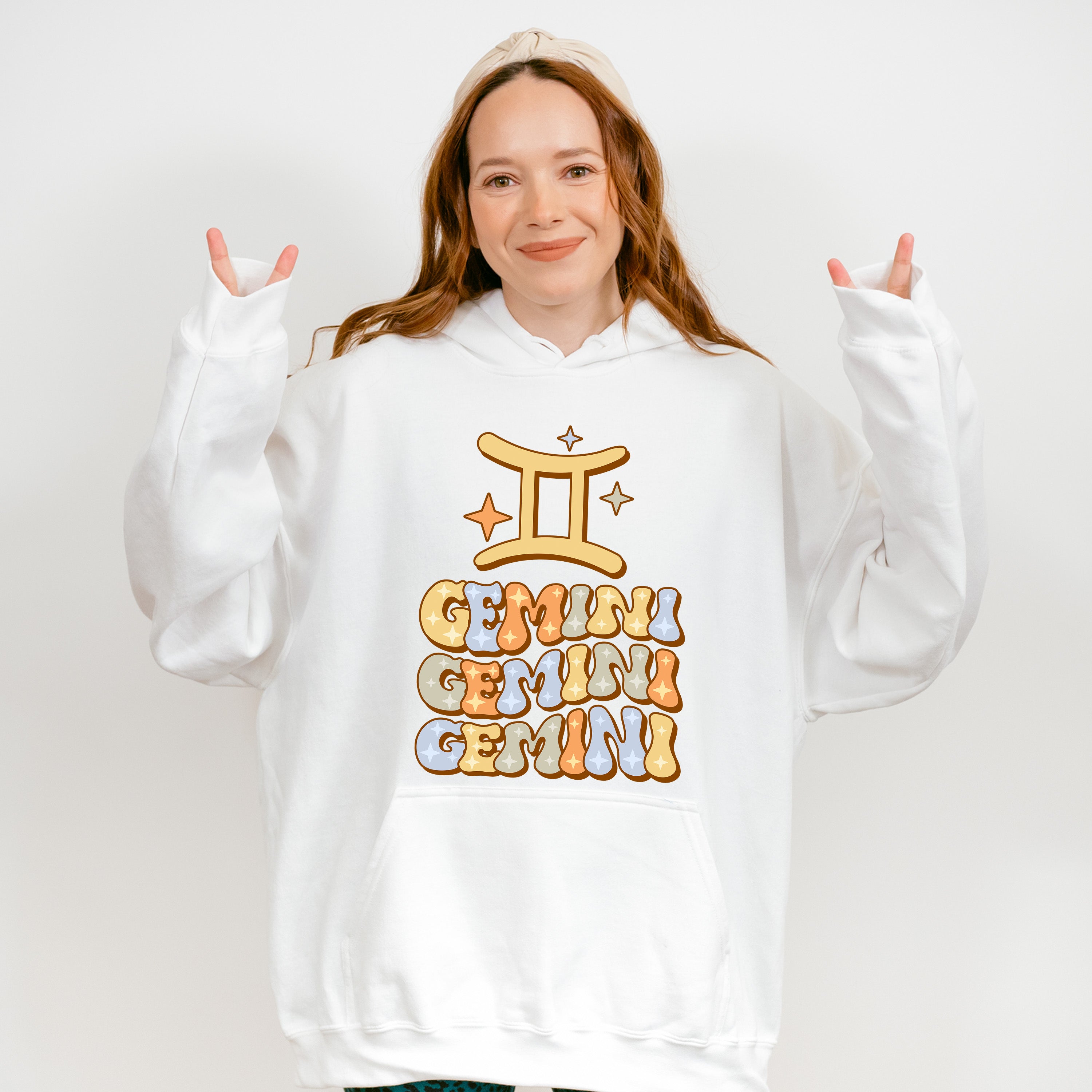Groovy Gemini Design - Zodiac &amp; Horoscopes Unisex Crewneck T-Shirt Sweatshirt Hoodie