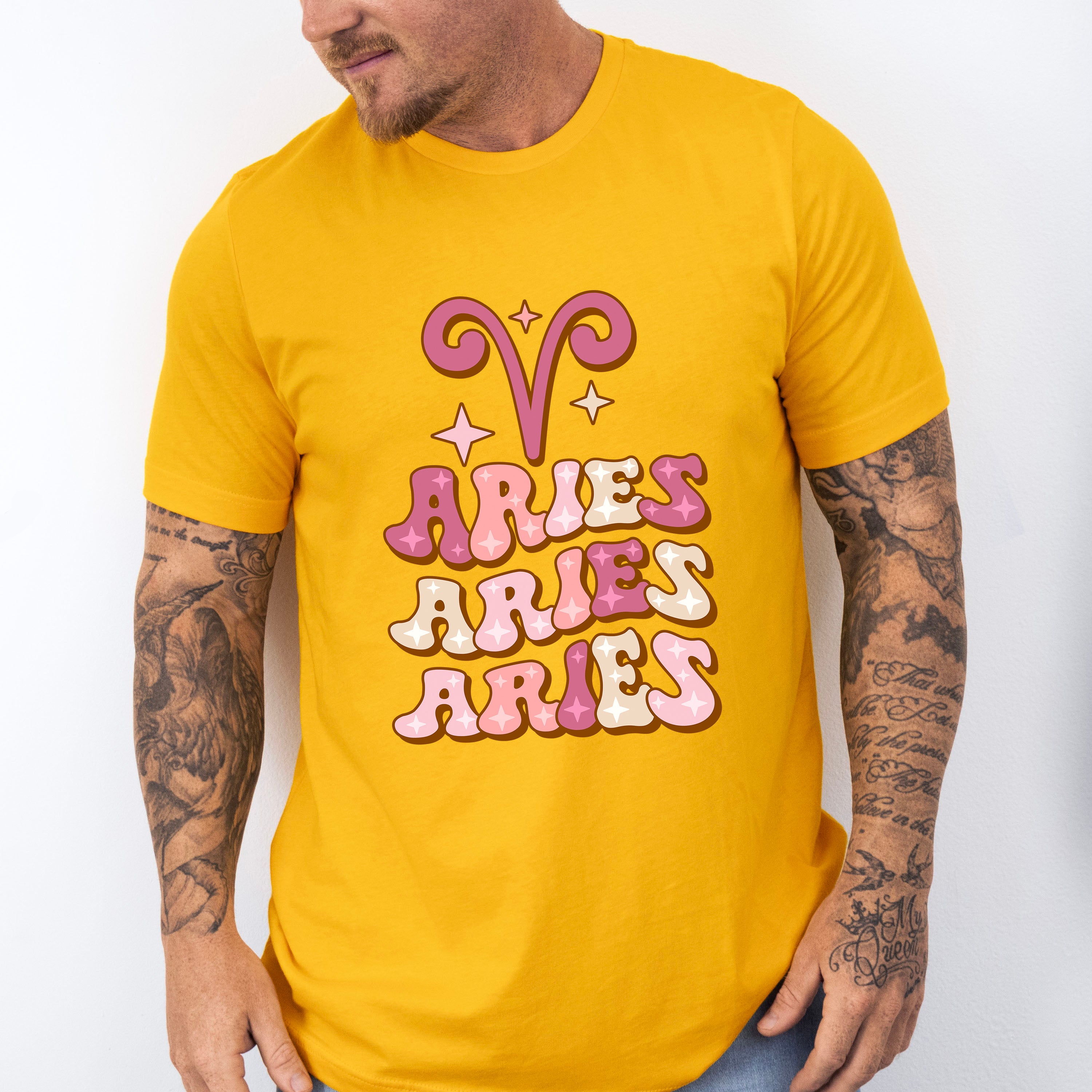 Groovy Aries Design - Zodiac &amp; Horoscopes Unisex Crewneck T-Shirt Sweatshirt Hoodie