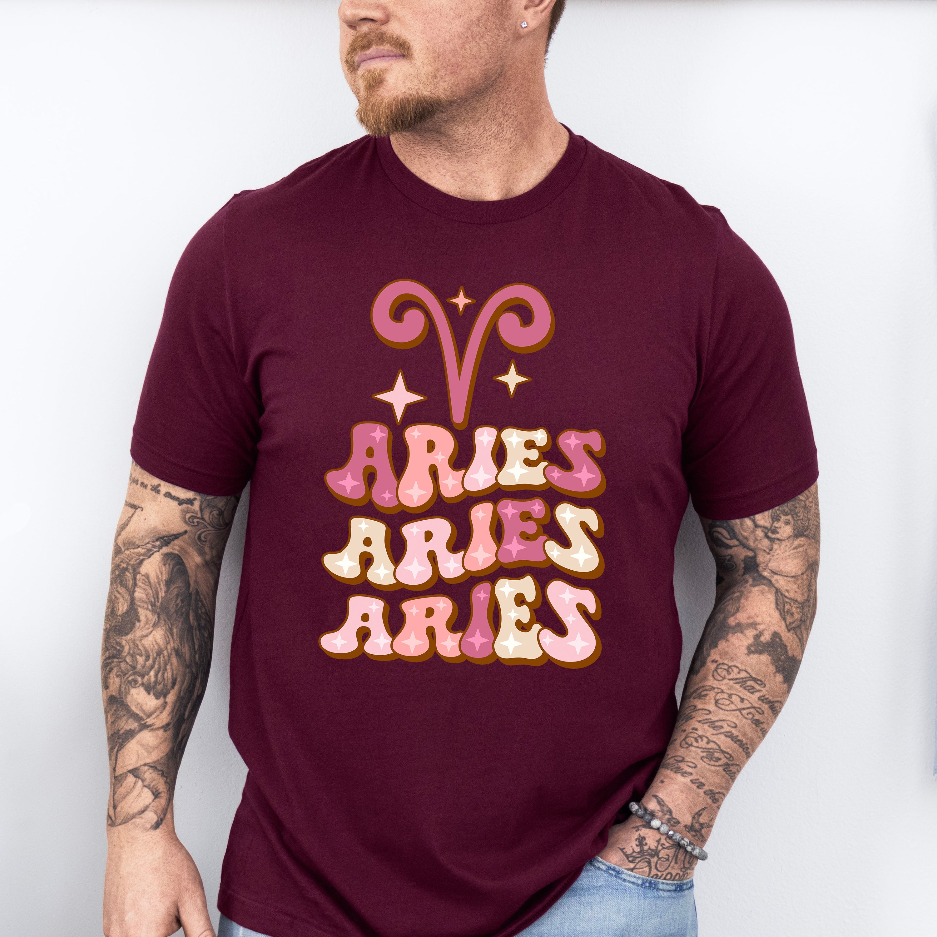 Groovy Aries Design - Zodiac &amp; Horoscopes Unisex Crewneck T-Shirt Sweatshirt Hoodie