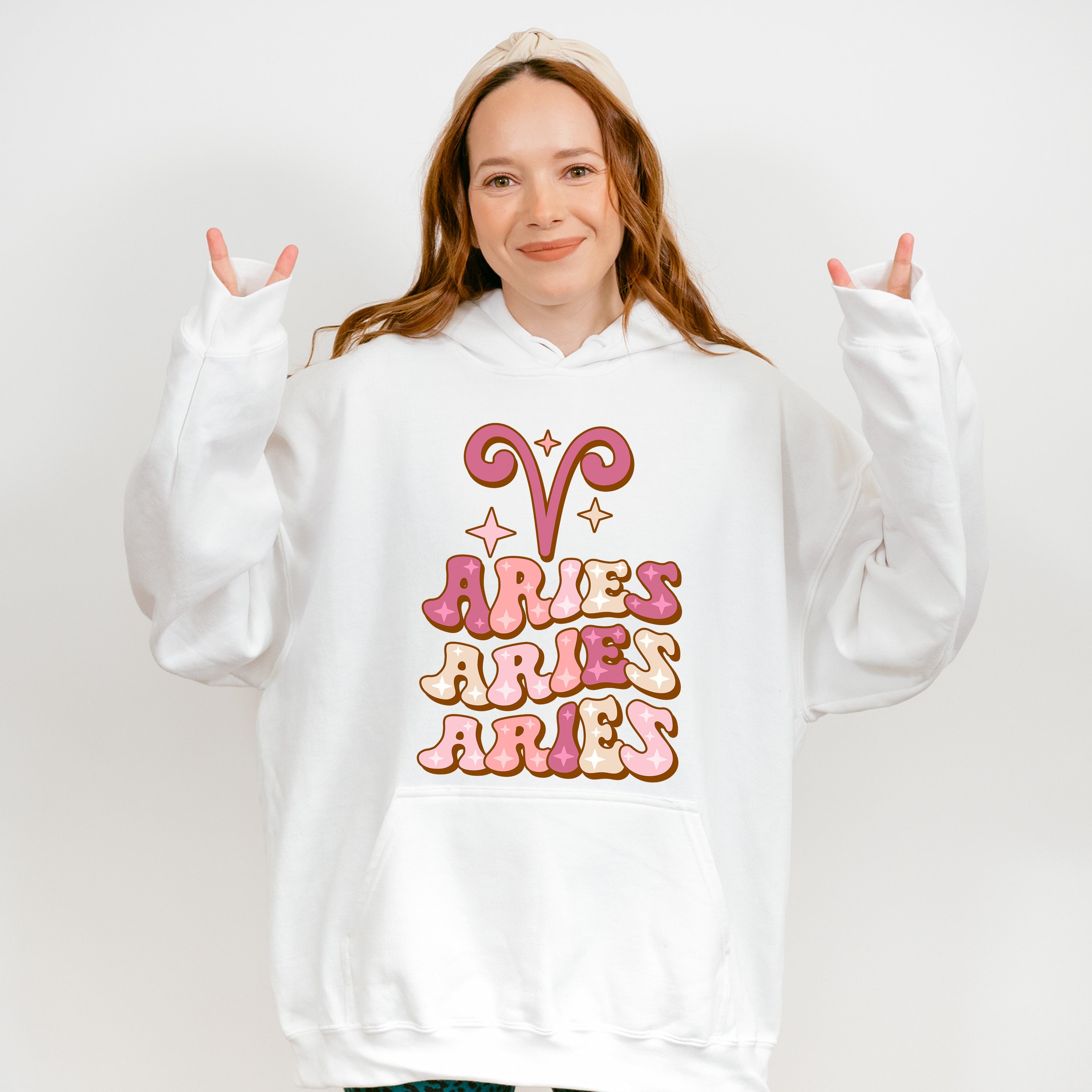 Groovy Aries Design - Zodiac &amp; Horoscopes Unisex Crewneck T-Shirt Sweatshirt Hoodie