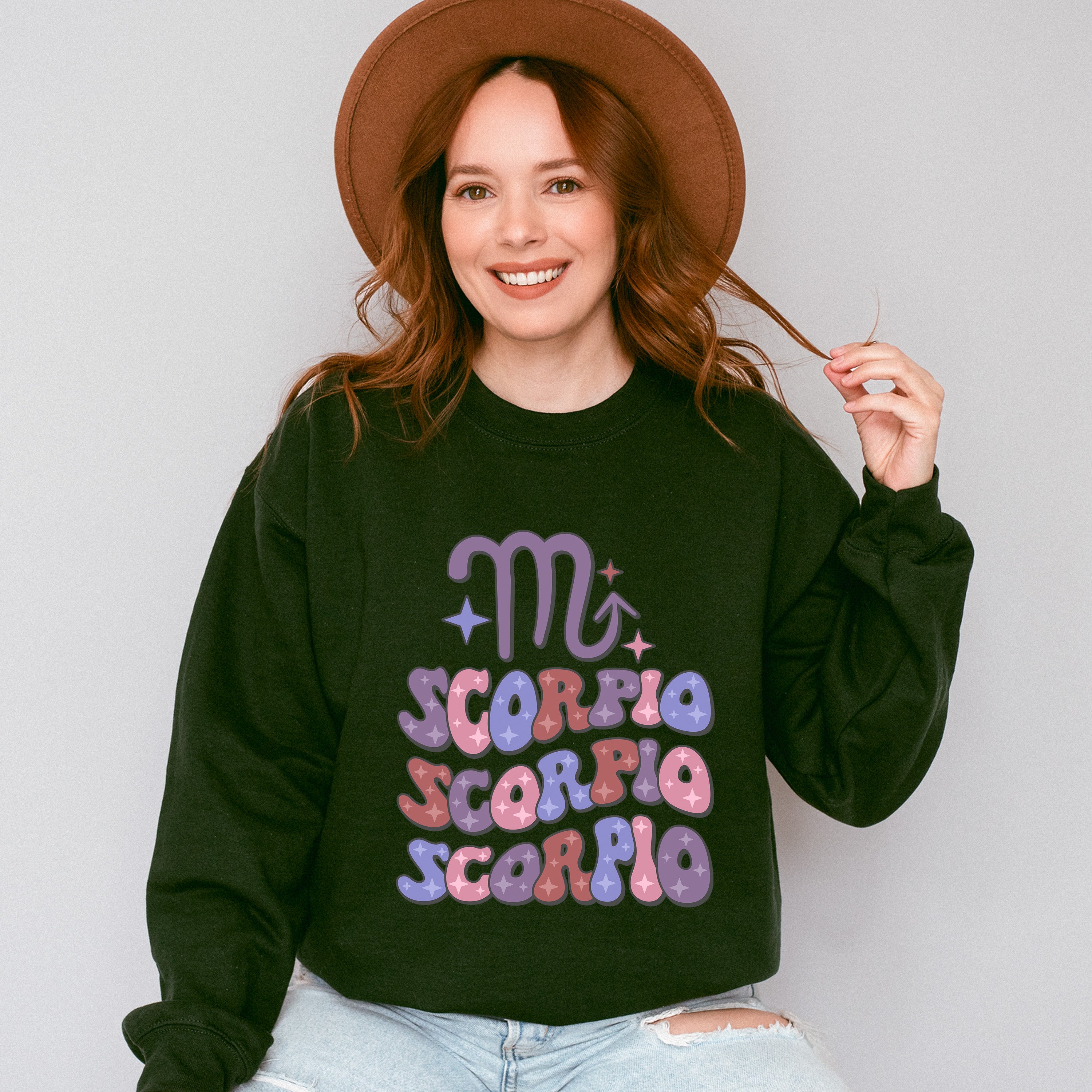 Groovy Scorpio Design - Zodiac &amp; Horoscopes Unisex Crewneck T-Shirt Sweatshirt Hoodie