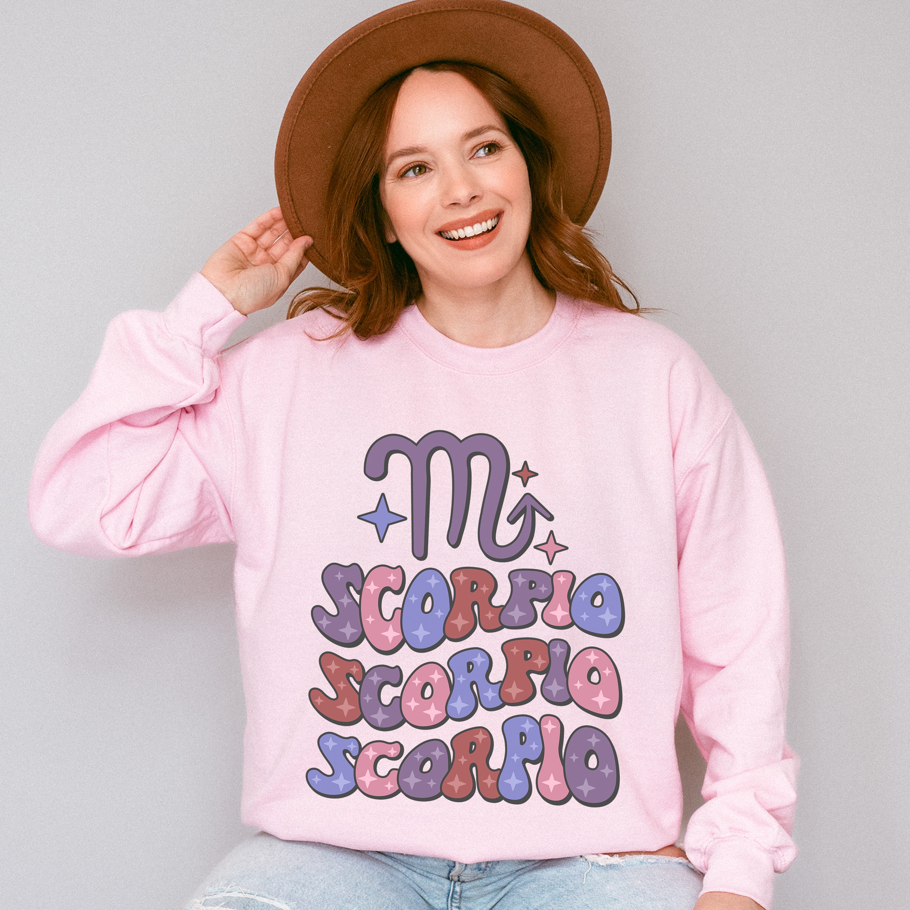 Groovy Scorpio Design - Zodiac &amp; Horoscopes Unisex Crewneck T-Shirt Sweatshirt Hoodie