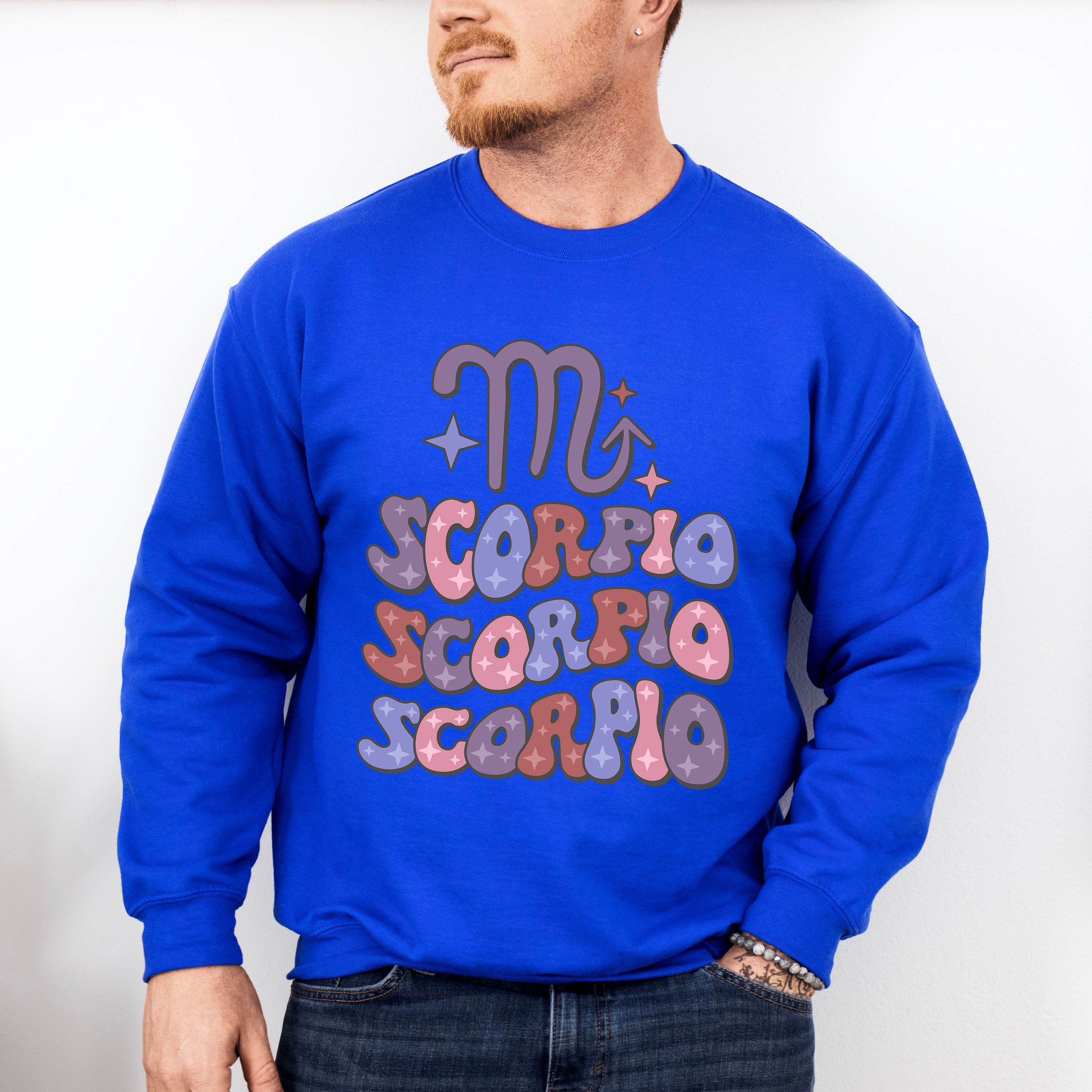 Groovy Scorpio Design - Zodiac &amp; Horoscopes Unisex Crewneck T-Shirt Sweatshirt Hoodie