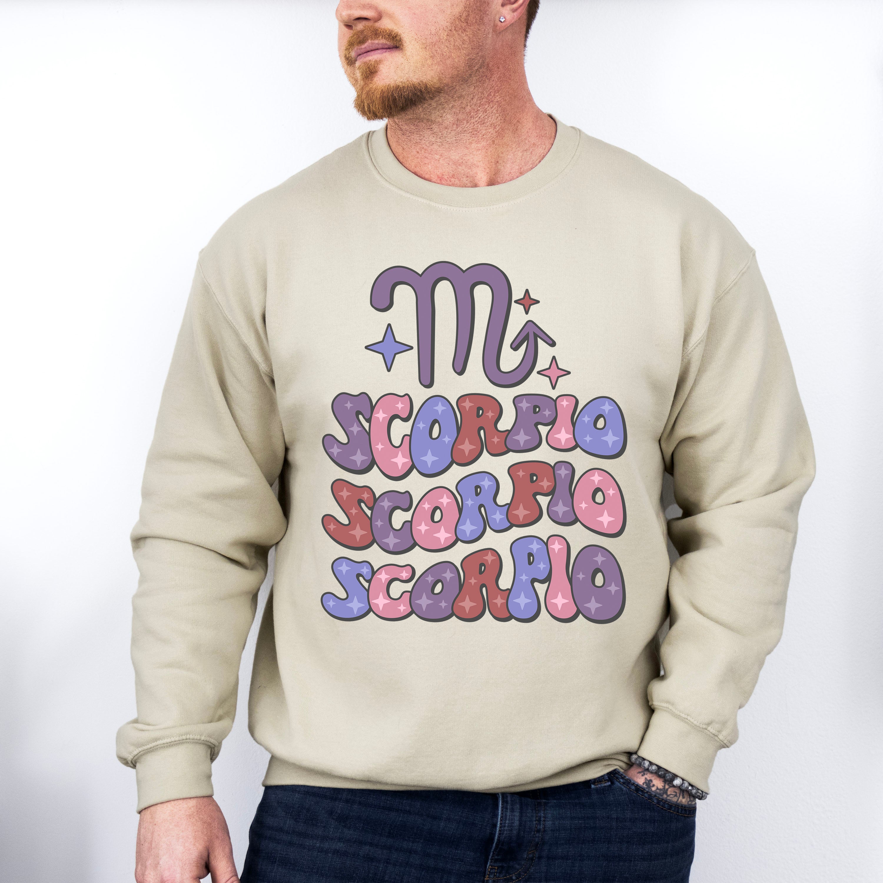 Groovy Scorpio Design - Zodiac &amp; Horoscopes Unisex Crewneck T-Shirt Sweatshirt Hoodie