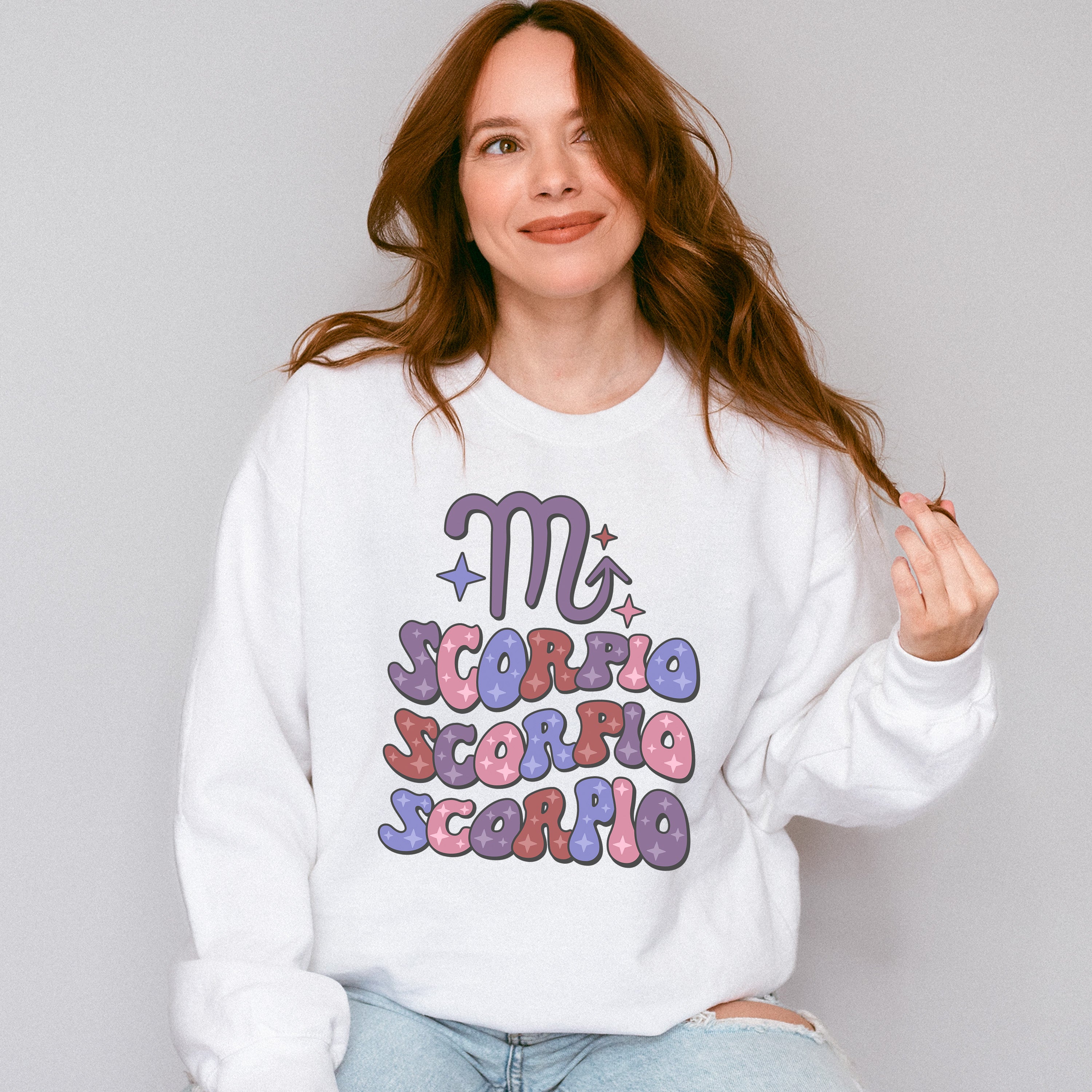 Groovy Scorpio Design - Zodiac &amp; Horoscopes Unisex Crewneck T-Shirt Sweatshirt Hoodie