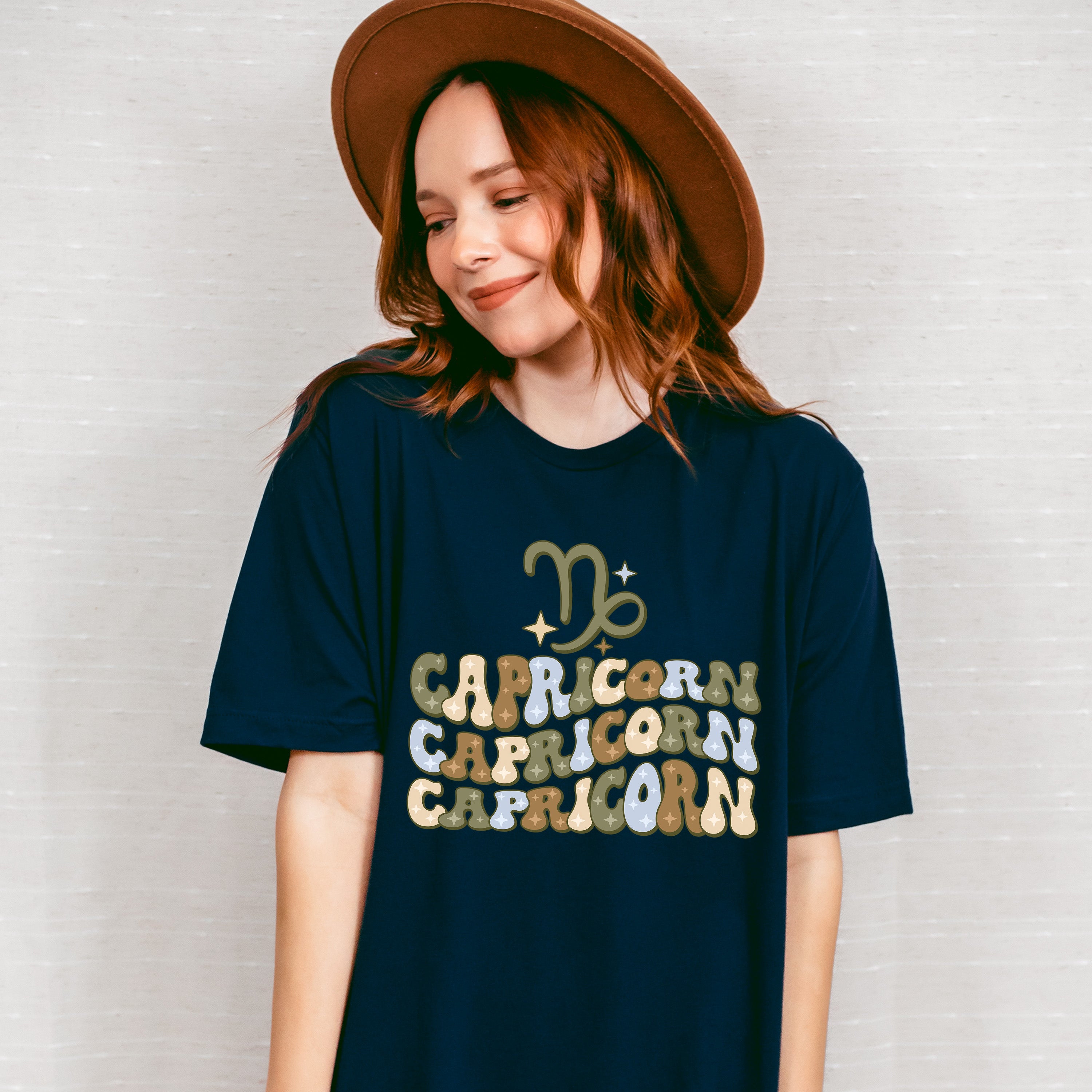 Groovy Capricorn Design - Zodiac &amp; Horoscopes Unisex Crewneck T-Shirt Sweatshirt Hoodie