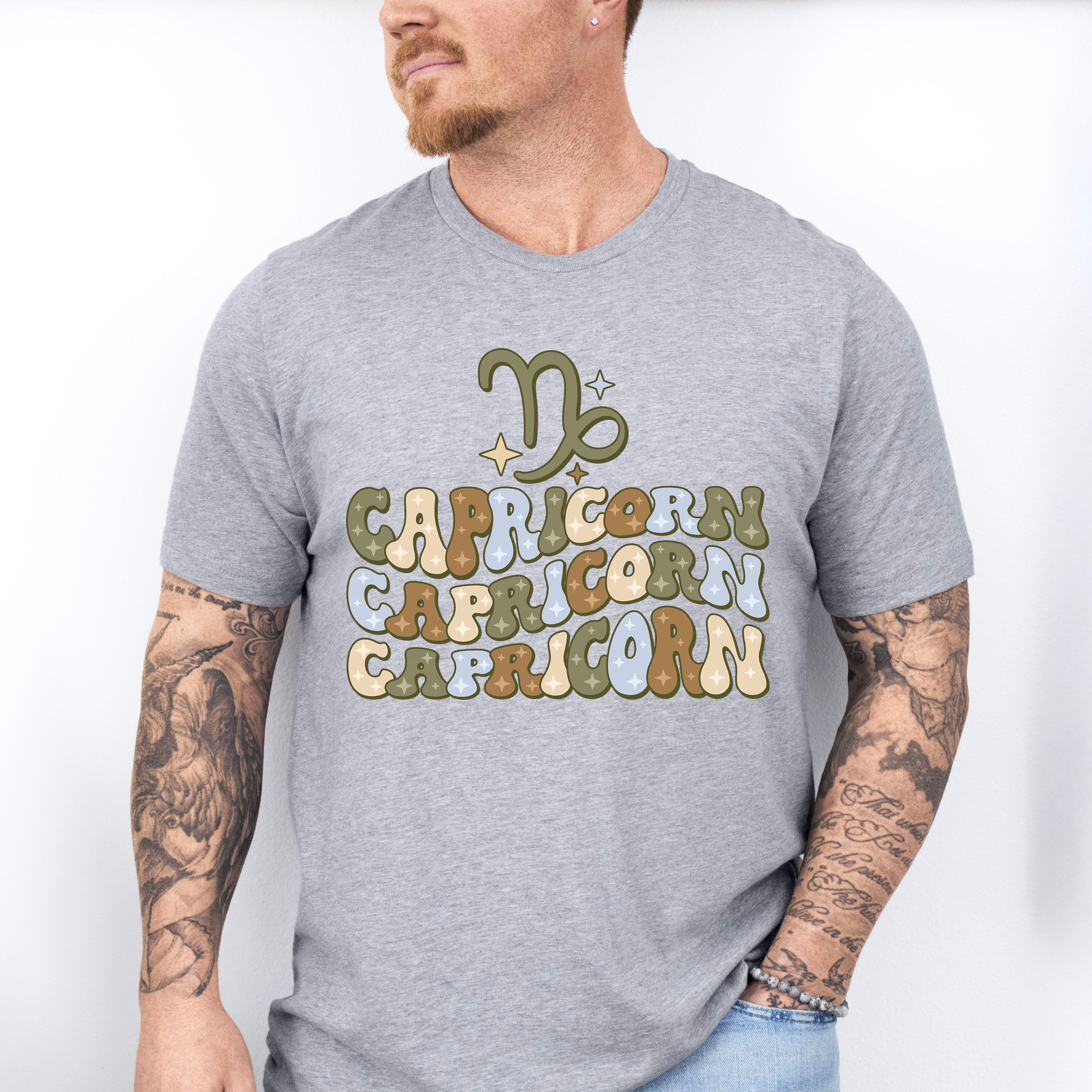 Groovy Capricorn Design - Zodiac &amp; Horoscopes Unisex Crewneck T-Shirt Sweatshirt Hoodie