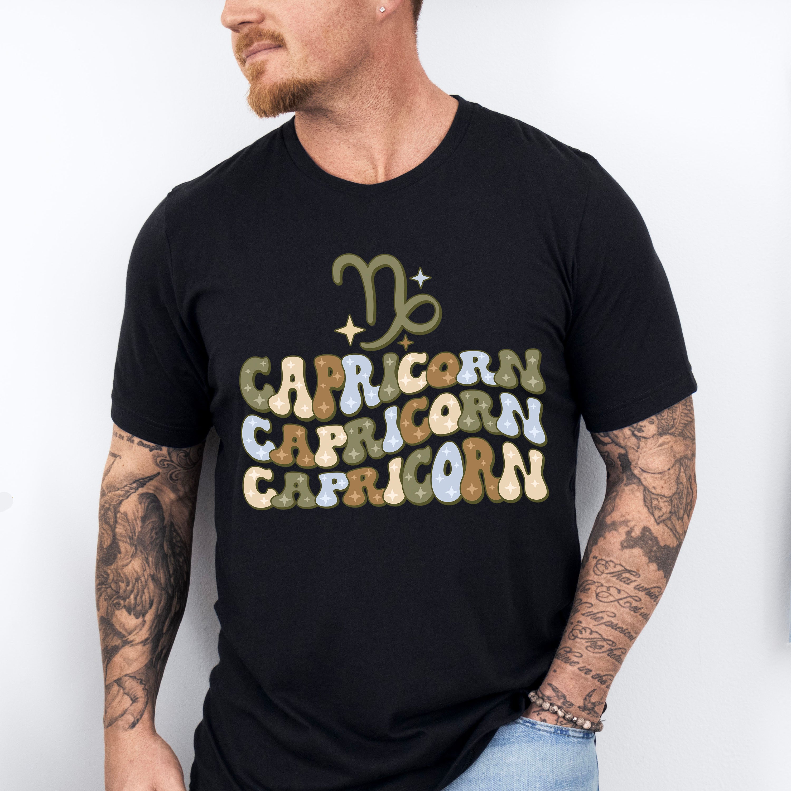 Groovy Capricorn Design - Zodiac &amp; Horoscopes Unisex Crewneck T-Shirt Sweatshirt Hoodie