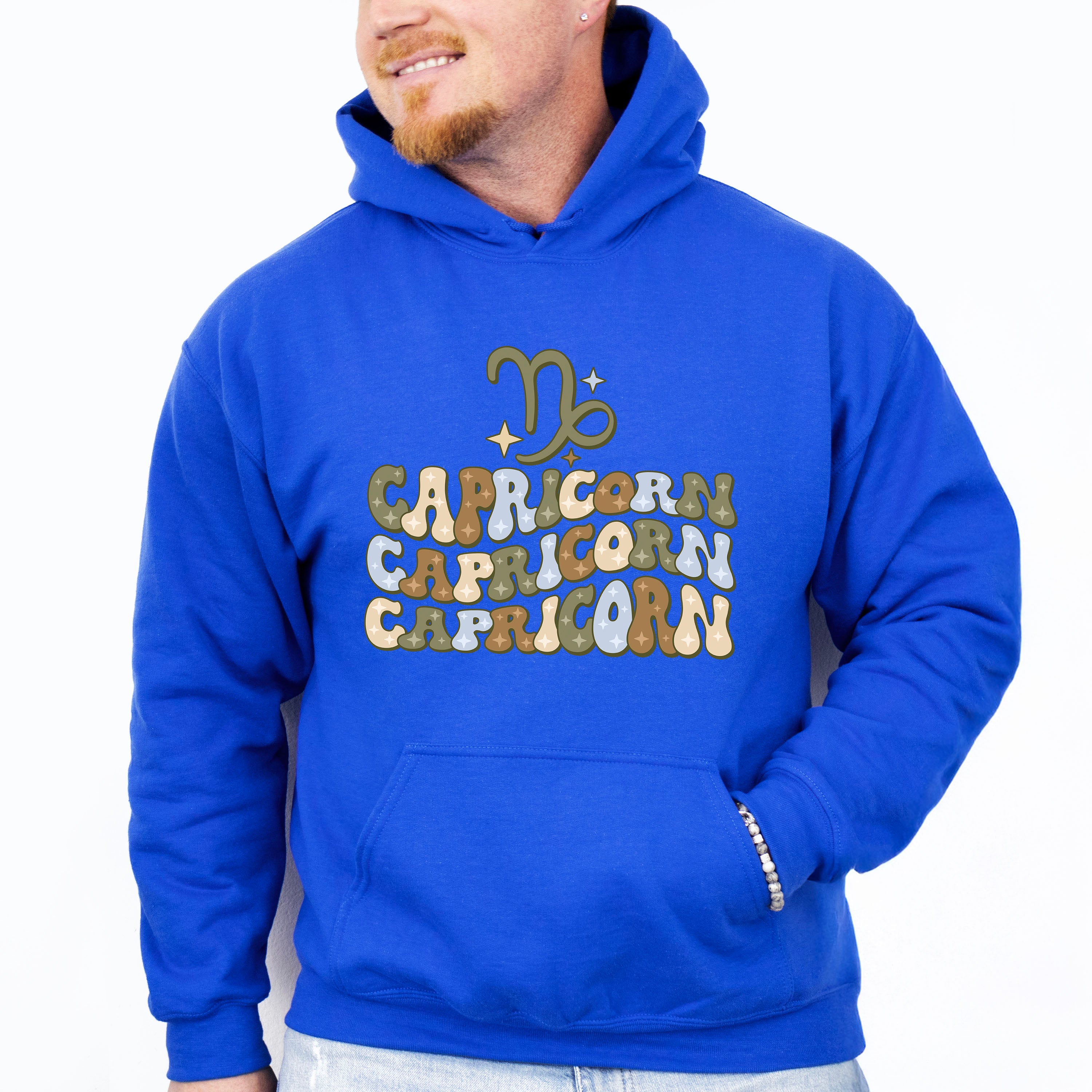 Groovy Capricorn Design - Zodiac &amp; Horoscopes Unisex Crewneck T-Shirt Sweatshirt Hoodie