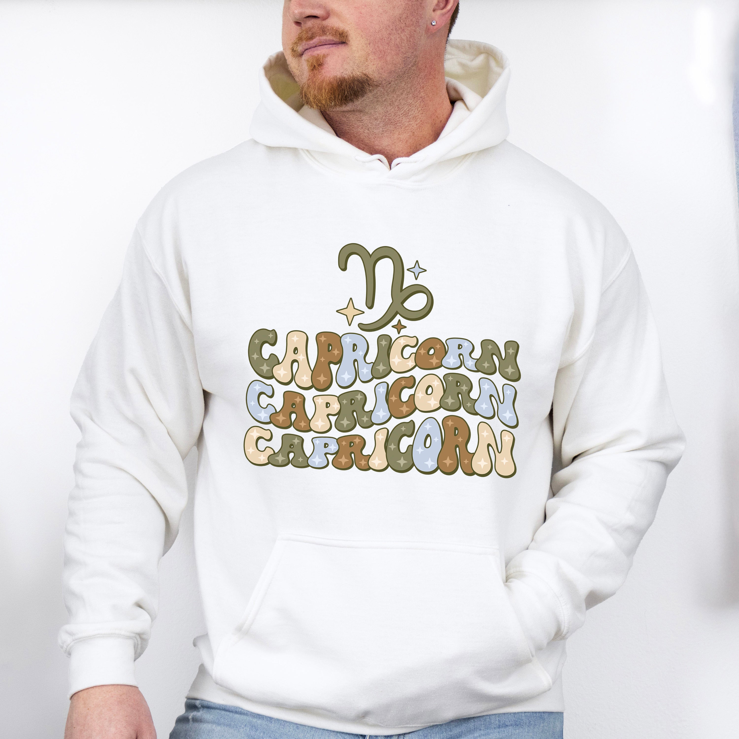 Groovy Capricorn Design - Zodiac &amp; Horoscopes Unisex Crewneck T-Shirt Sweatshirt Hoodie