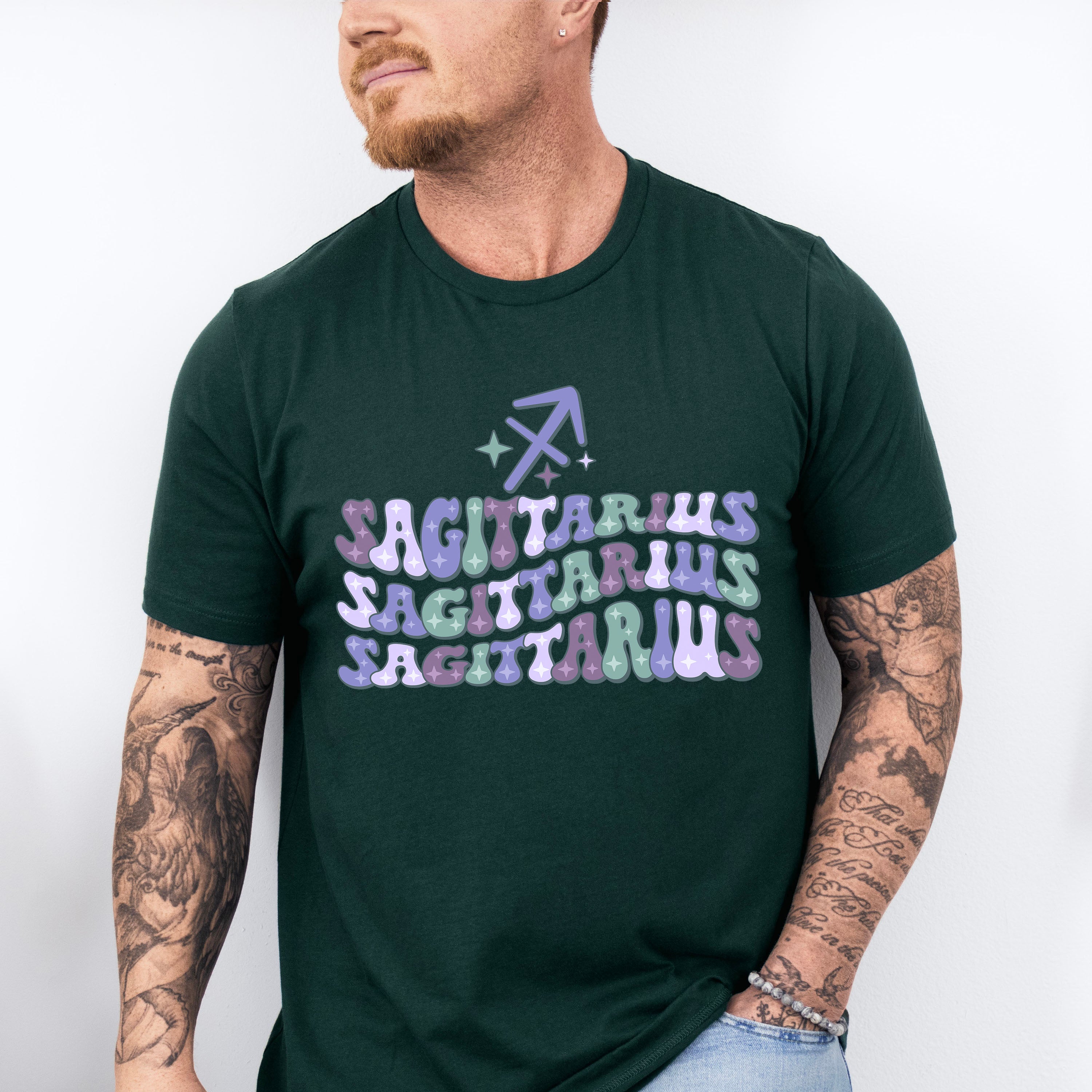 Groovy Sagittarius Design - Zodiac &amp; Horoscopes Unisex Crewneck T-Shirt Sweatshirt Hoodie