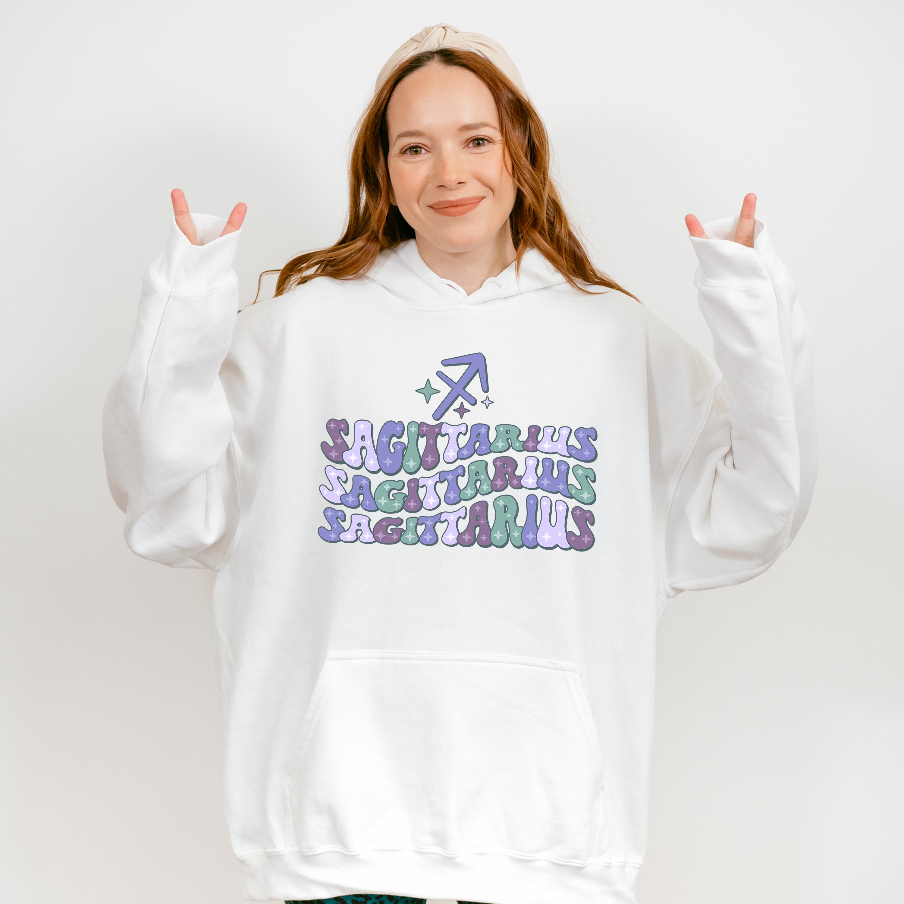 Groovy Sagittarius Design - Zodiac &amp; Horoscopes Unisex Crewneck T-Shirt Sweatshirt Hoodie