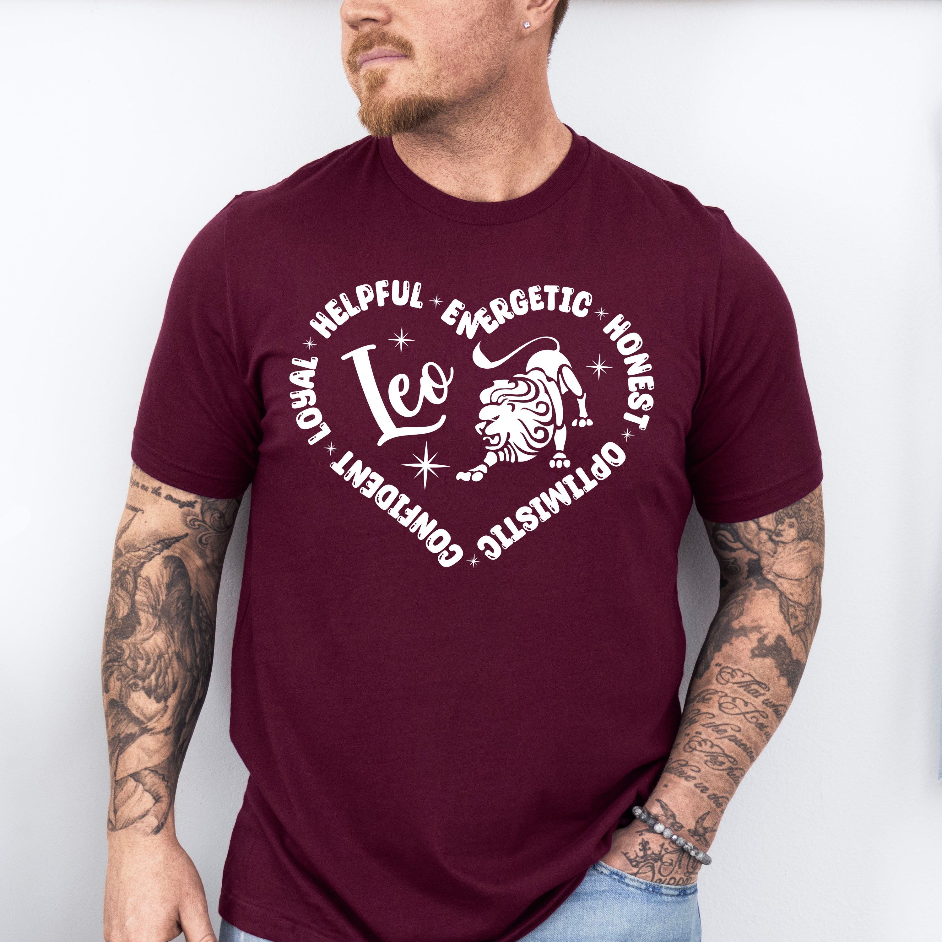 Leo Heart Design - Zodiac &amp; Horoscopes Unisex Crewneck T-Shirt Sweatshirt Hoodie