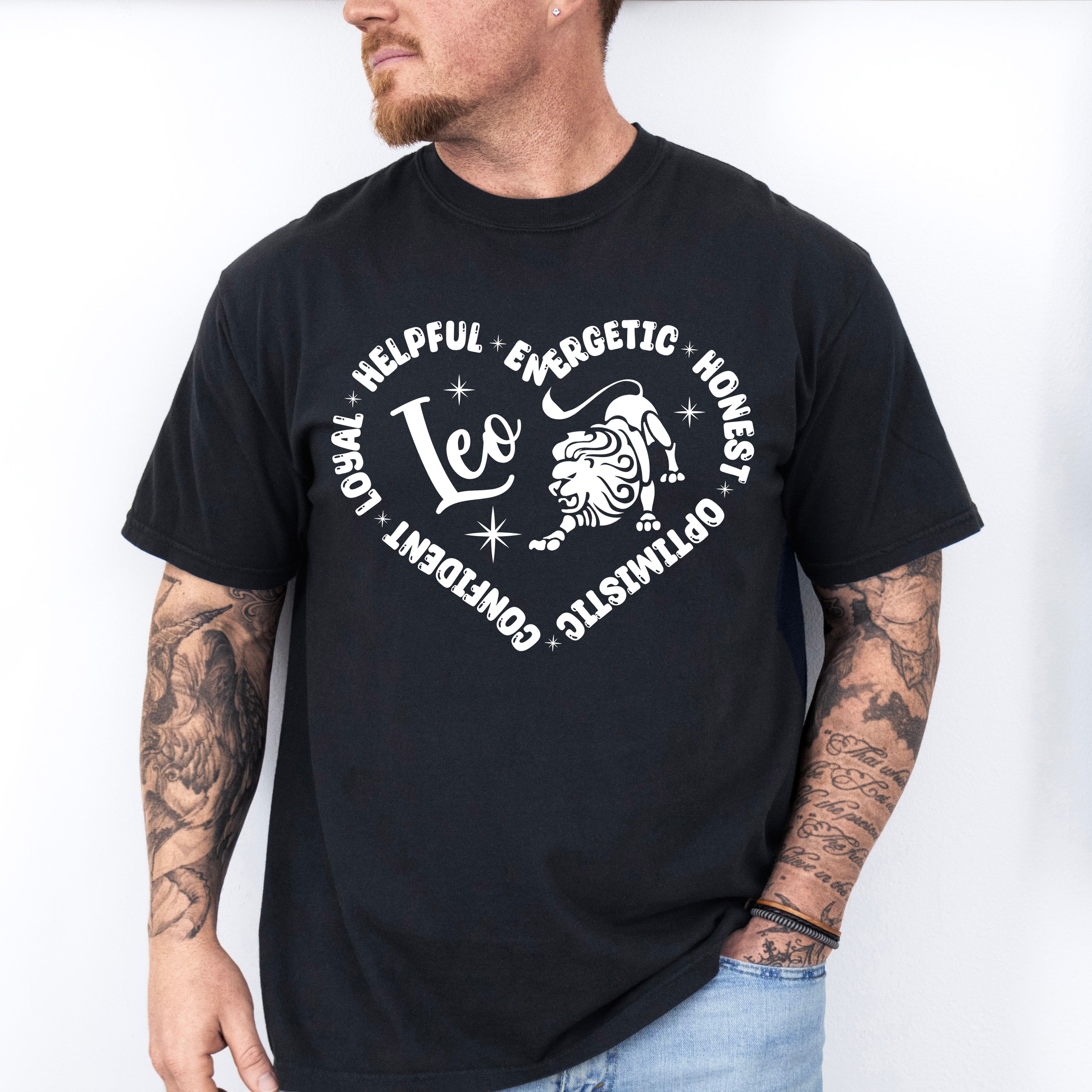 Leo Heart Design - Zodiac &amp; Horoscopes Unisex Crewneck T-Shirt Sweatshirt Hoodie