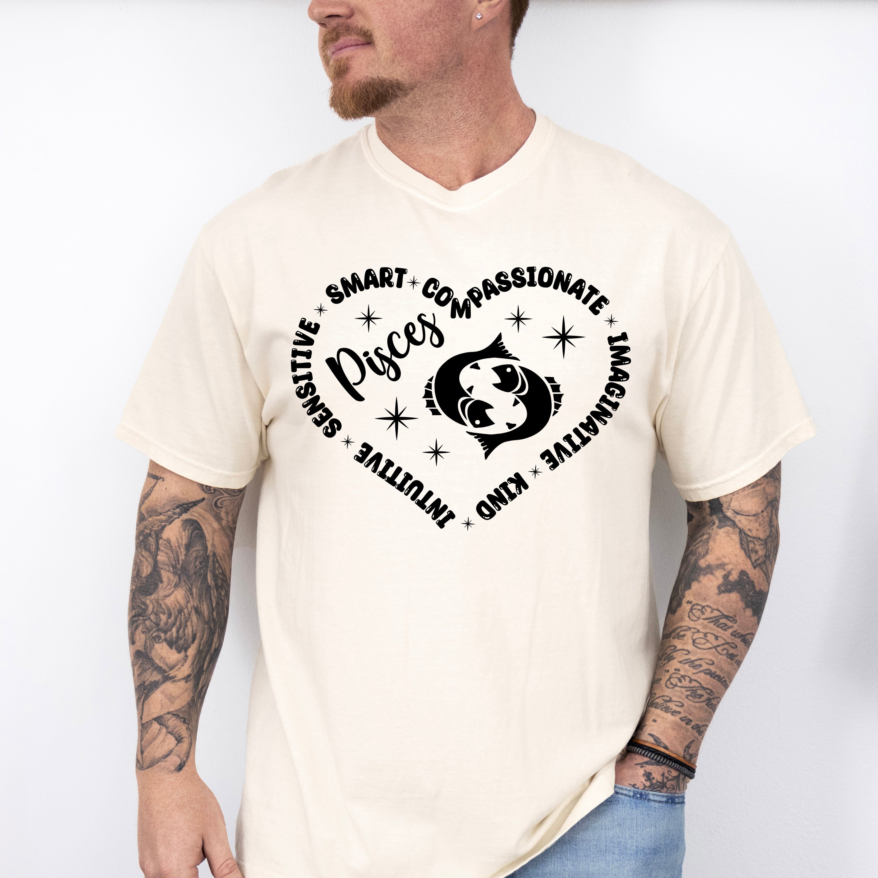 Pisces Heart Design - Zodiac &amp; Horoscopes Unisex Crewneck T-Shirt Sweatshirt Hoodie