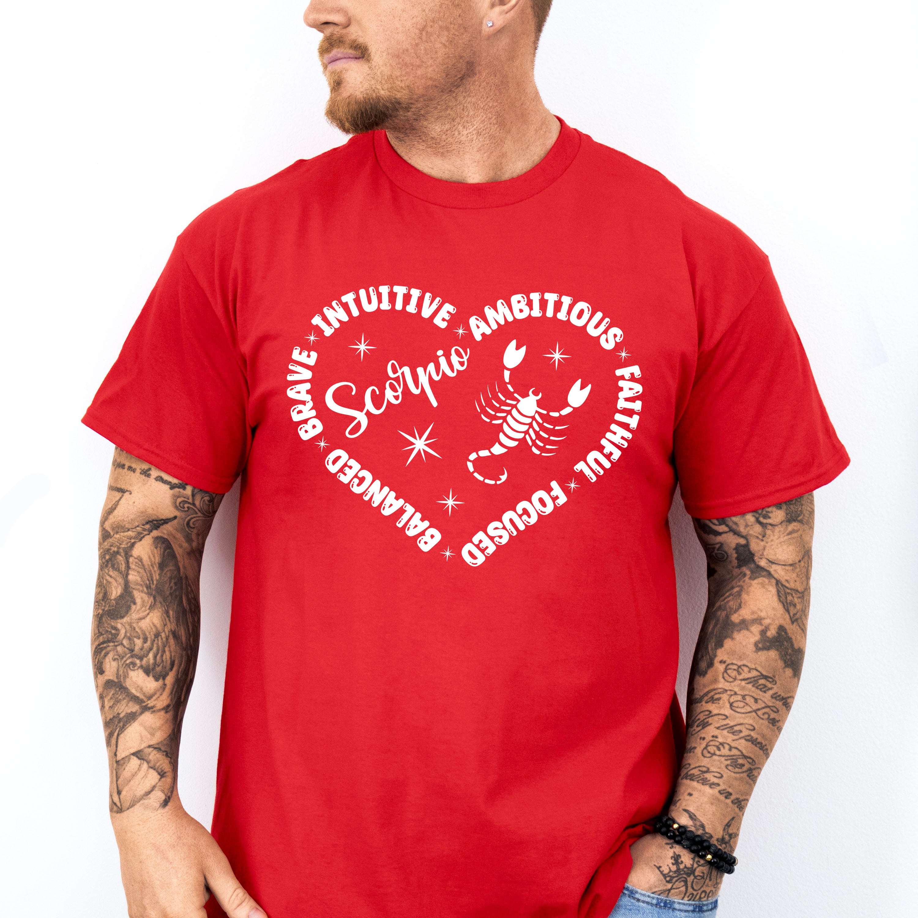 Scorpio Heart Design - Zodiac &amp; Horoscopes Unisex Crewneck T-Shirt Sweatshirt Hoodie