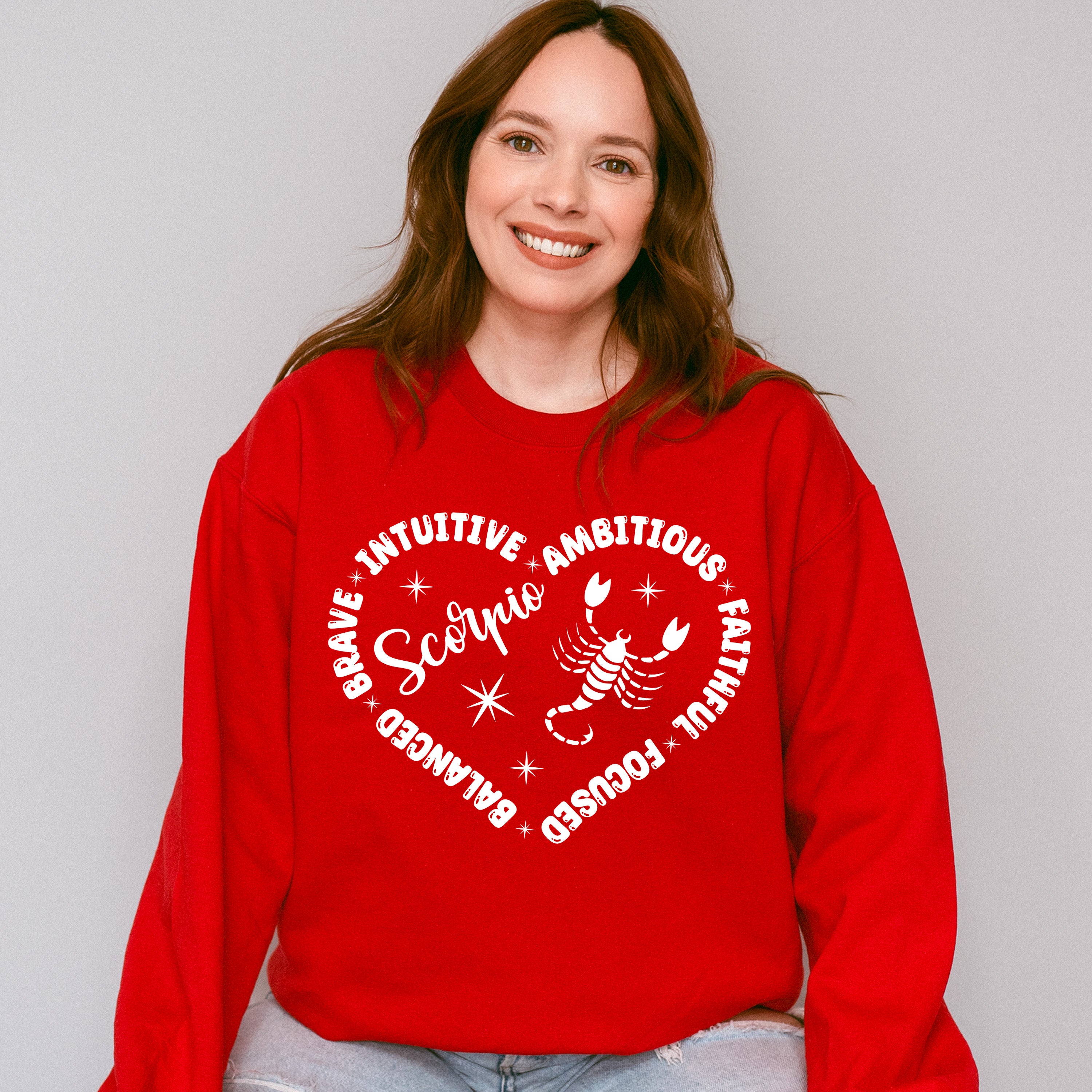Scorpio Heart Design - Zodiac &amp; Horoscopes Unisex Crewneck T-Shirt Sweatshirt Hoodie