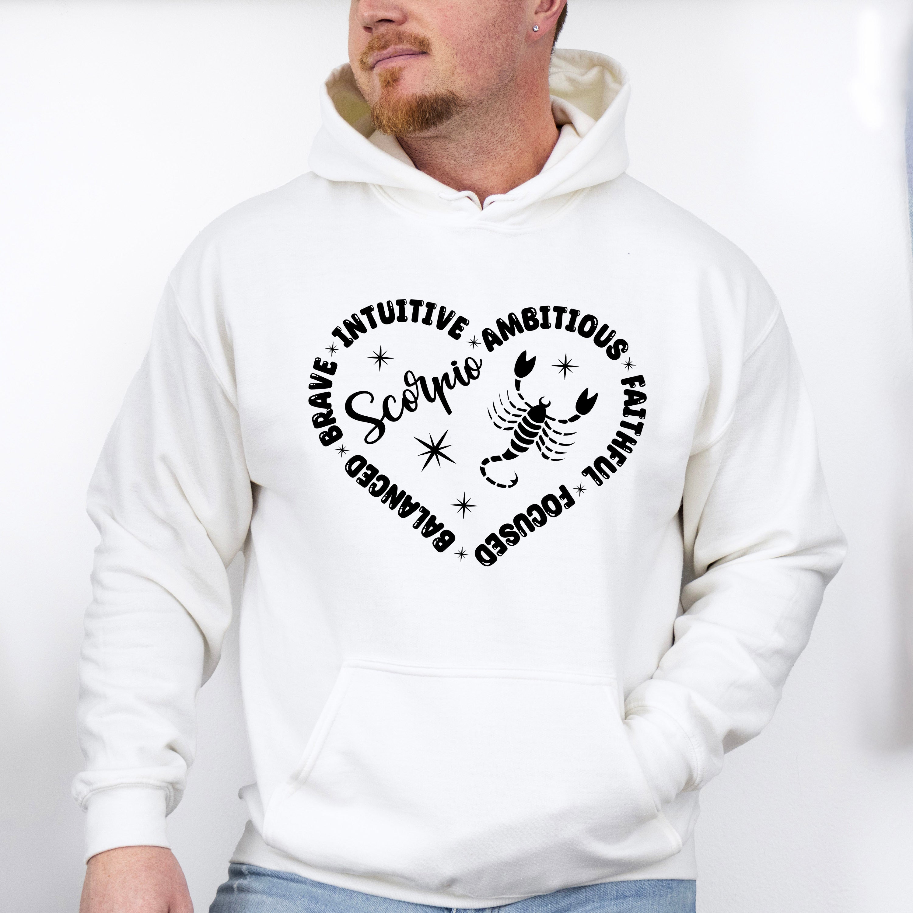 Scorpio Heart Design - Zodiac &amp; Horoscopes Unisex Crewneck T-Shirt Sweatshirt Hoodie