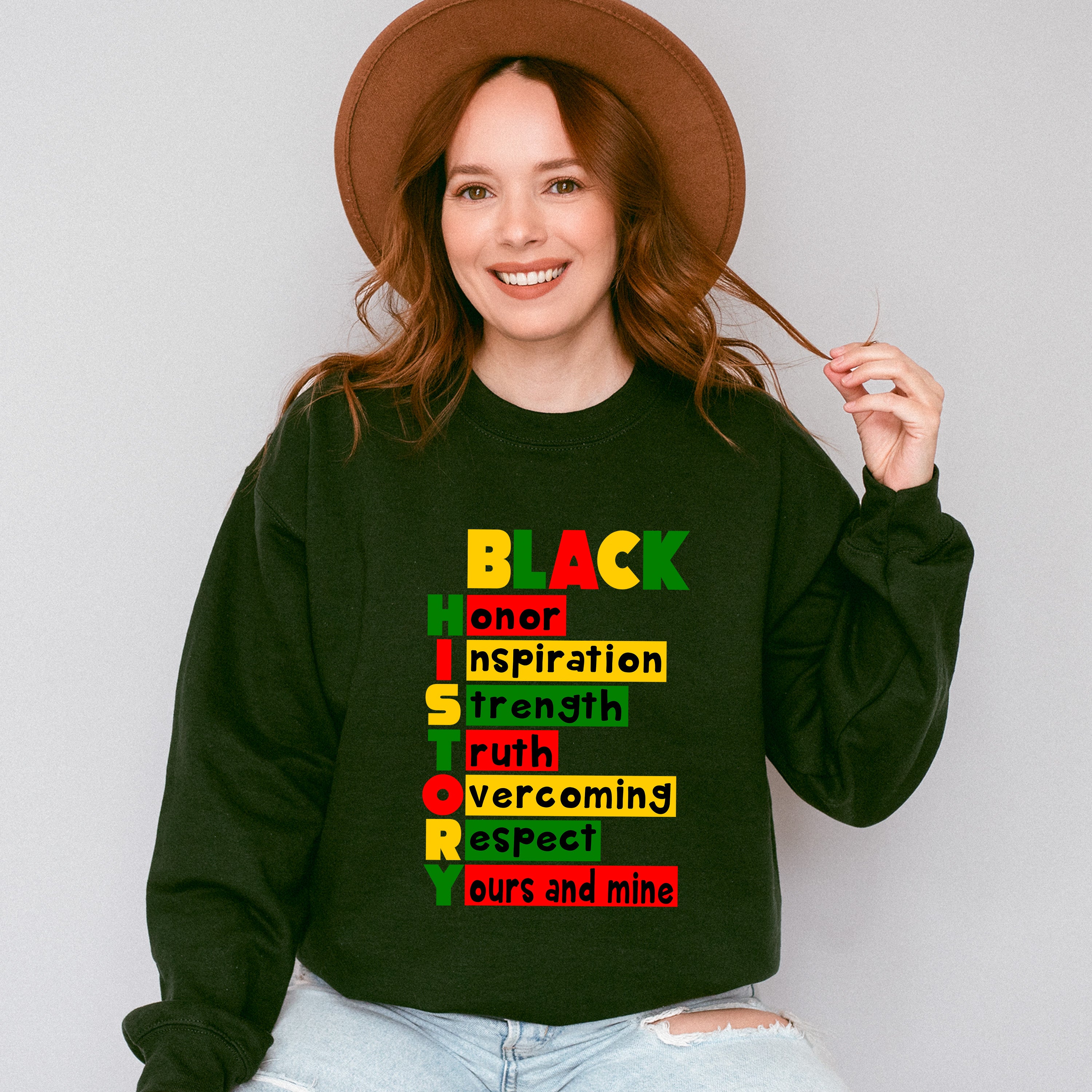 Black History Initials Design Black Lives Matter Unisex Crewneck T-Shirt Sweatshirt Hoodie