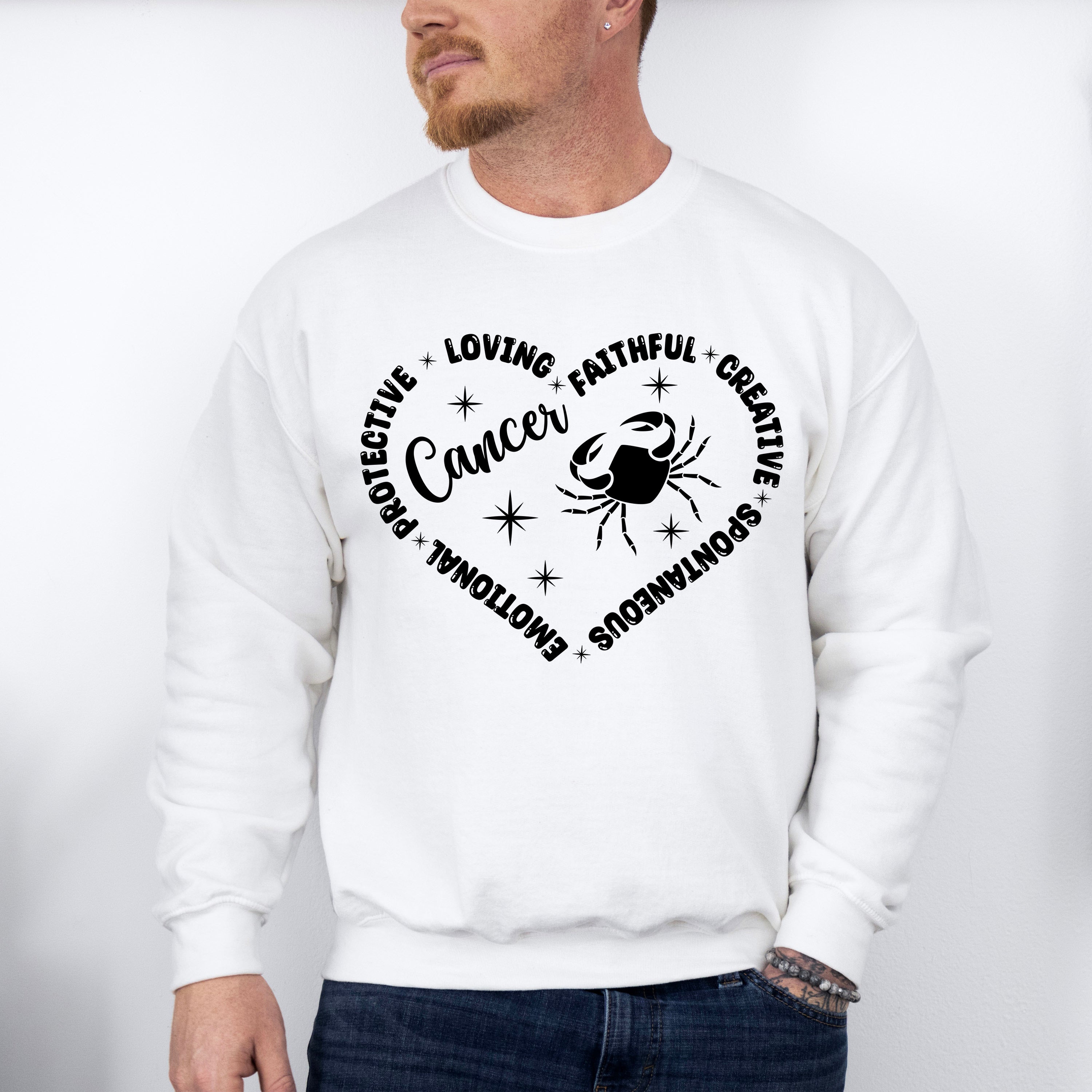 Cancer Heart Design - Zodiac &amp; Horoscopes Unisex Crewneck T-Shirt Sweatshirt Hoodie