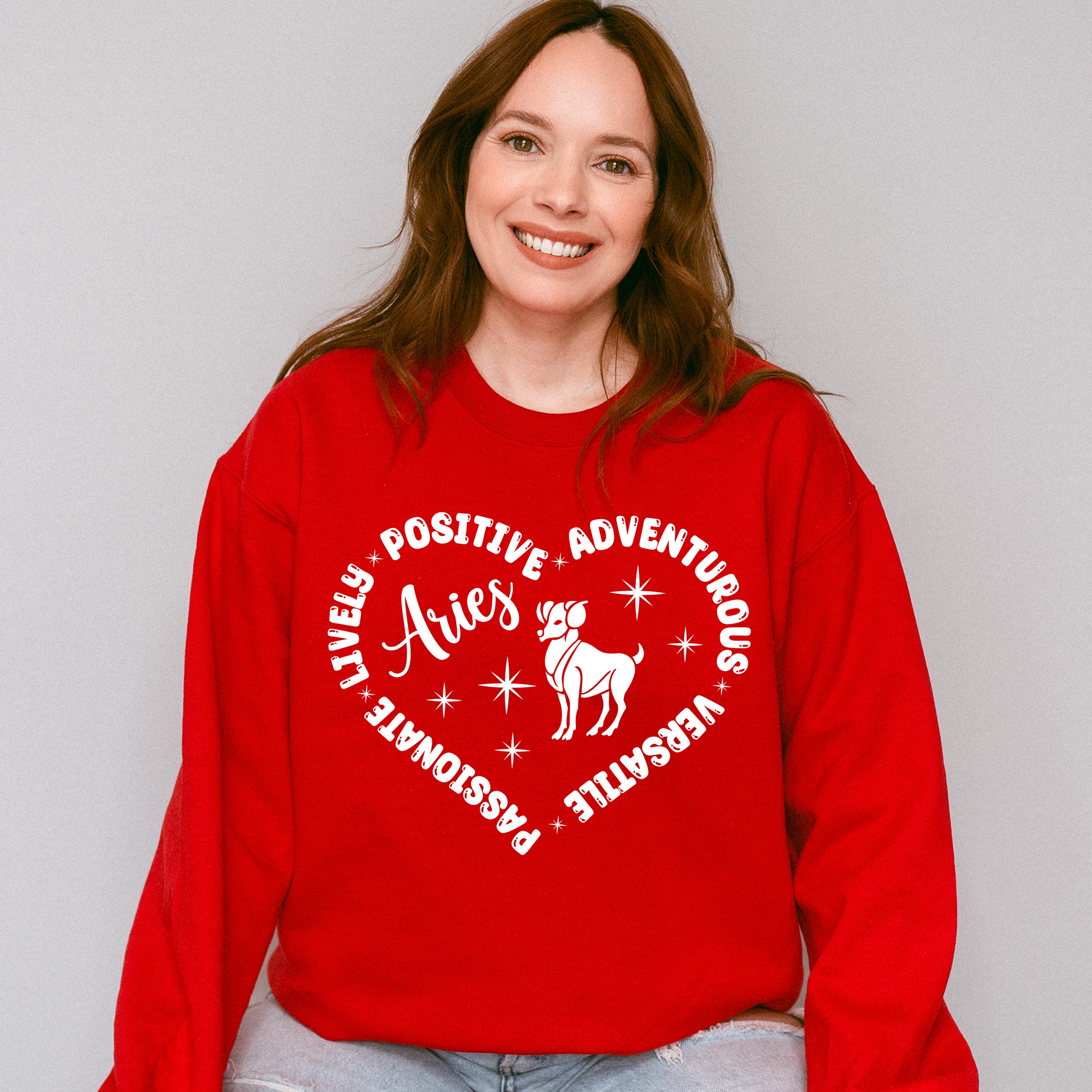 Aries Heart Design - Zodiac &amp; Horoscopes Unisex Crewneck T-Shirt Sweatshirt Hoodie