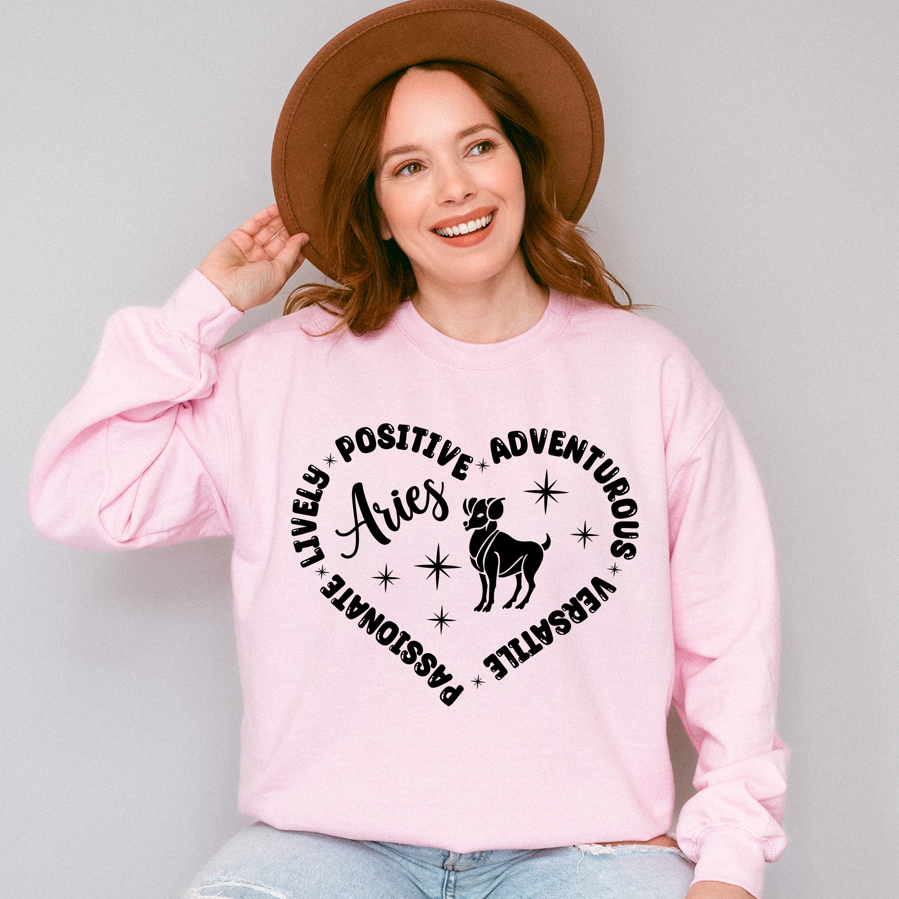 Aries Heart Design - Zodiac &amp; Horoscopes Unisex Crewneck T-Shirt Sweatshirt Hoodie