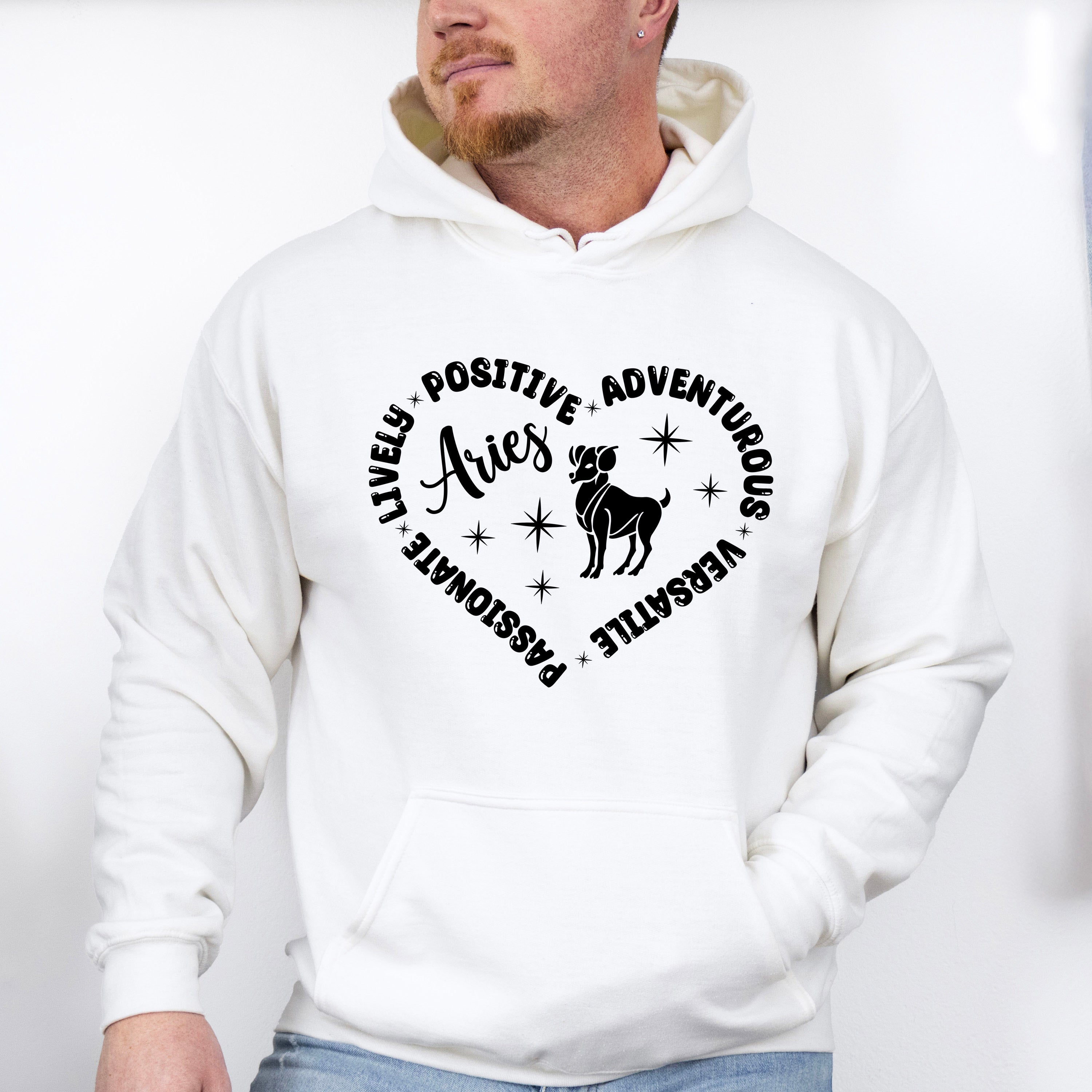 Aries Heart Design - Zodiac &amp; Horoscopes Unisex Crewneck T-Shirt Sweatshirt Hoodie