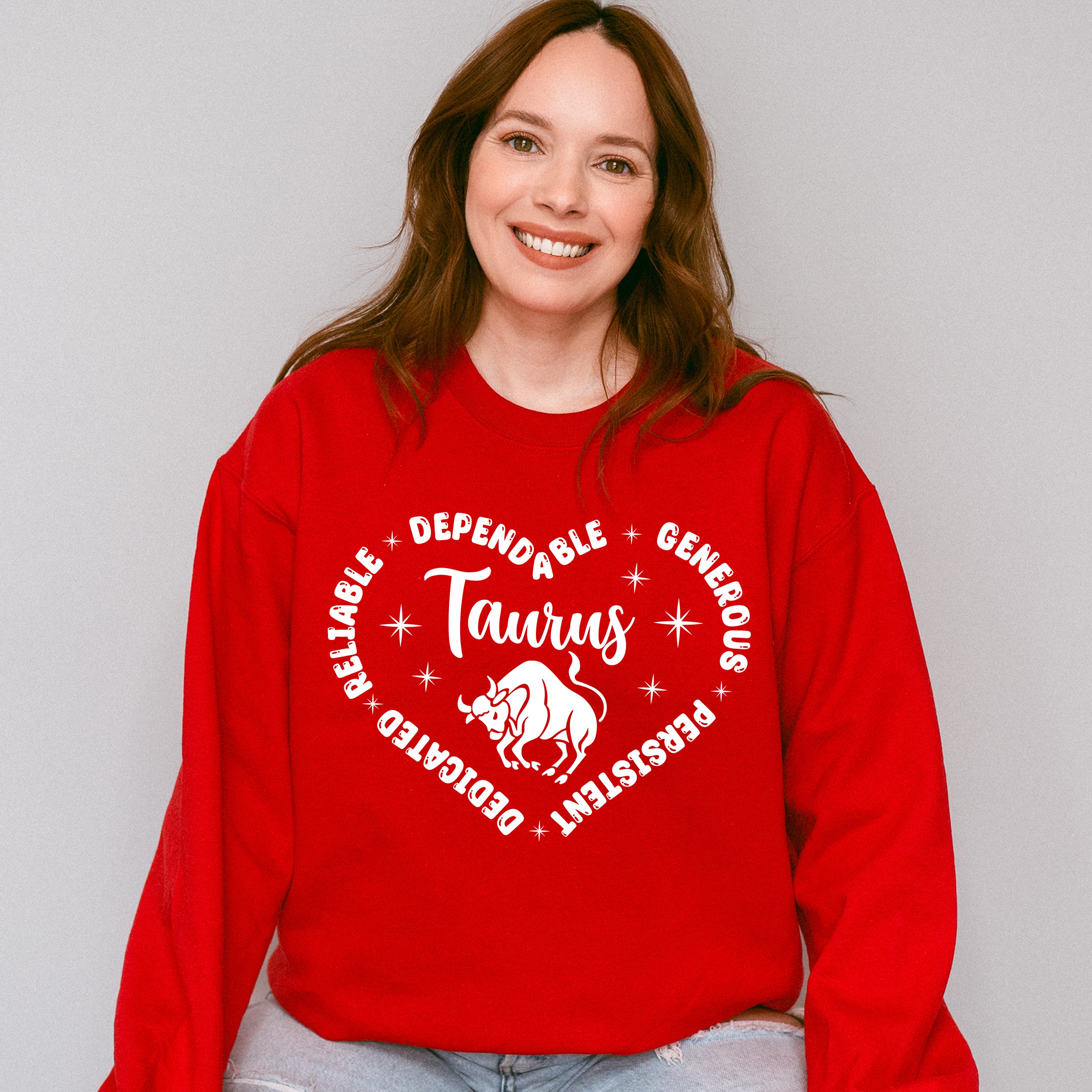 Taurus Heart Design - Zodiac &amp; Horoscopes Unisex Crewneck T-Shirt Sweatshirt Hoodie