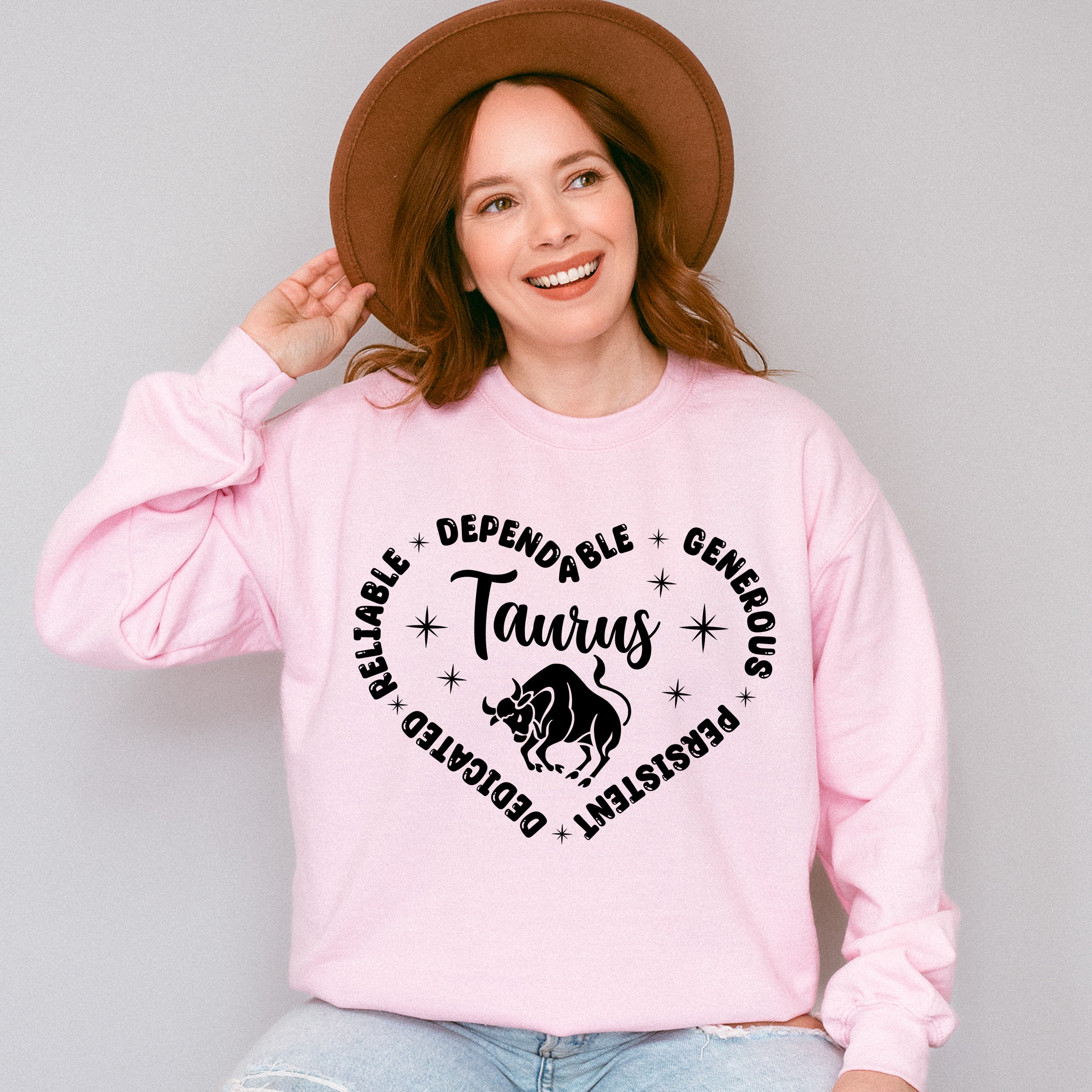 Taurus Heart Design - Zodiac &amp; Horoscopes Unisex Crewneck T-Shirt Sweatshirt Hoodie