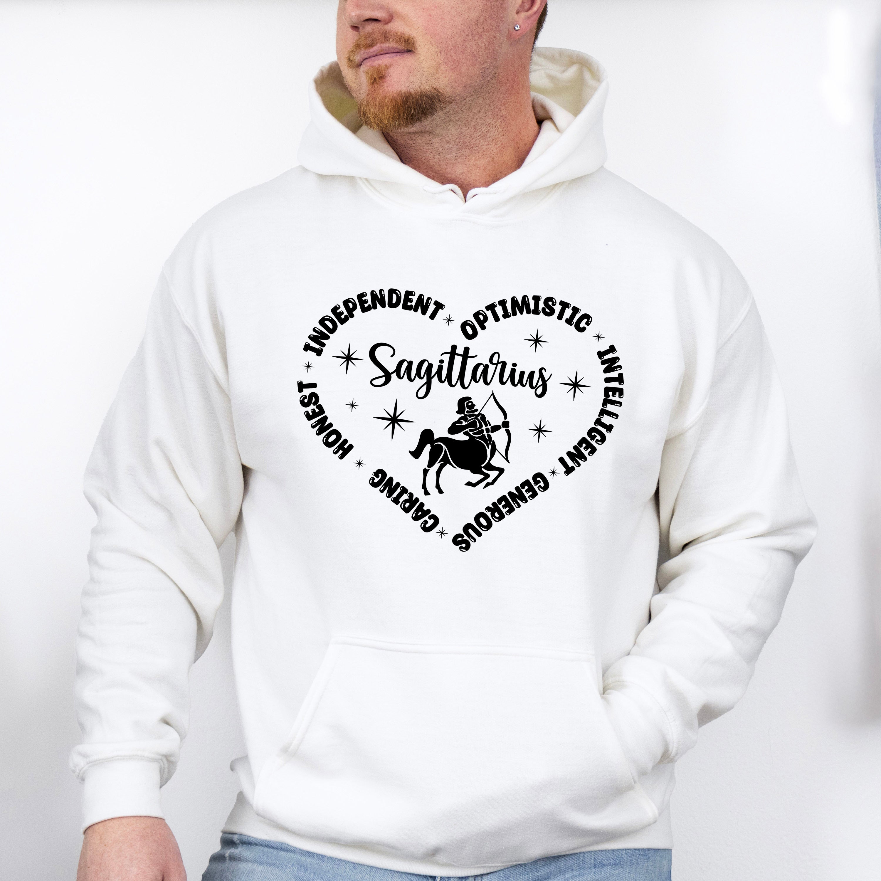 Sagittarius Heart Design - Zodiac &amp; Horoscopes Unisex Crewneck T-Shirt Sweatshirt Hoodie