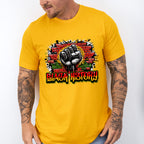 Black History Rising Fist Wall Design Black Lives Matter Unisex Crewneck T-Shirt Sweatshirt Hoodie