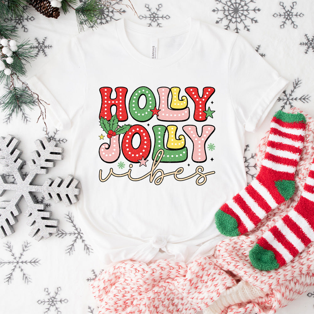 Holly Jolly Vibes - Christmas Unisex Crewneck T-Shirt Sweatshirt Hoodie