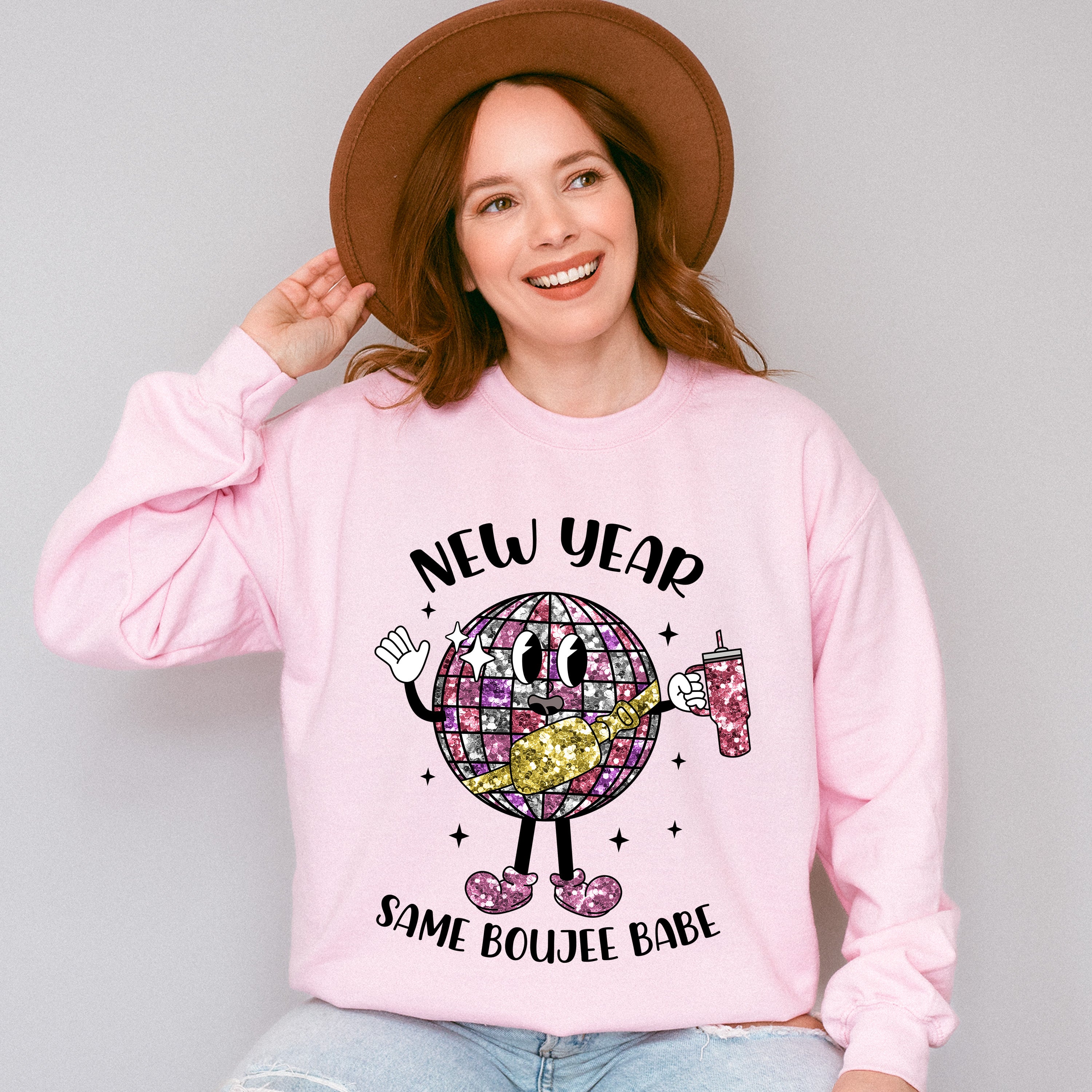 New Year Same Boujee Babe - New Years Unisex Crewneck T-Shirt Sweatshirt Hoodie