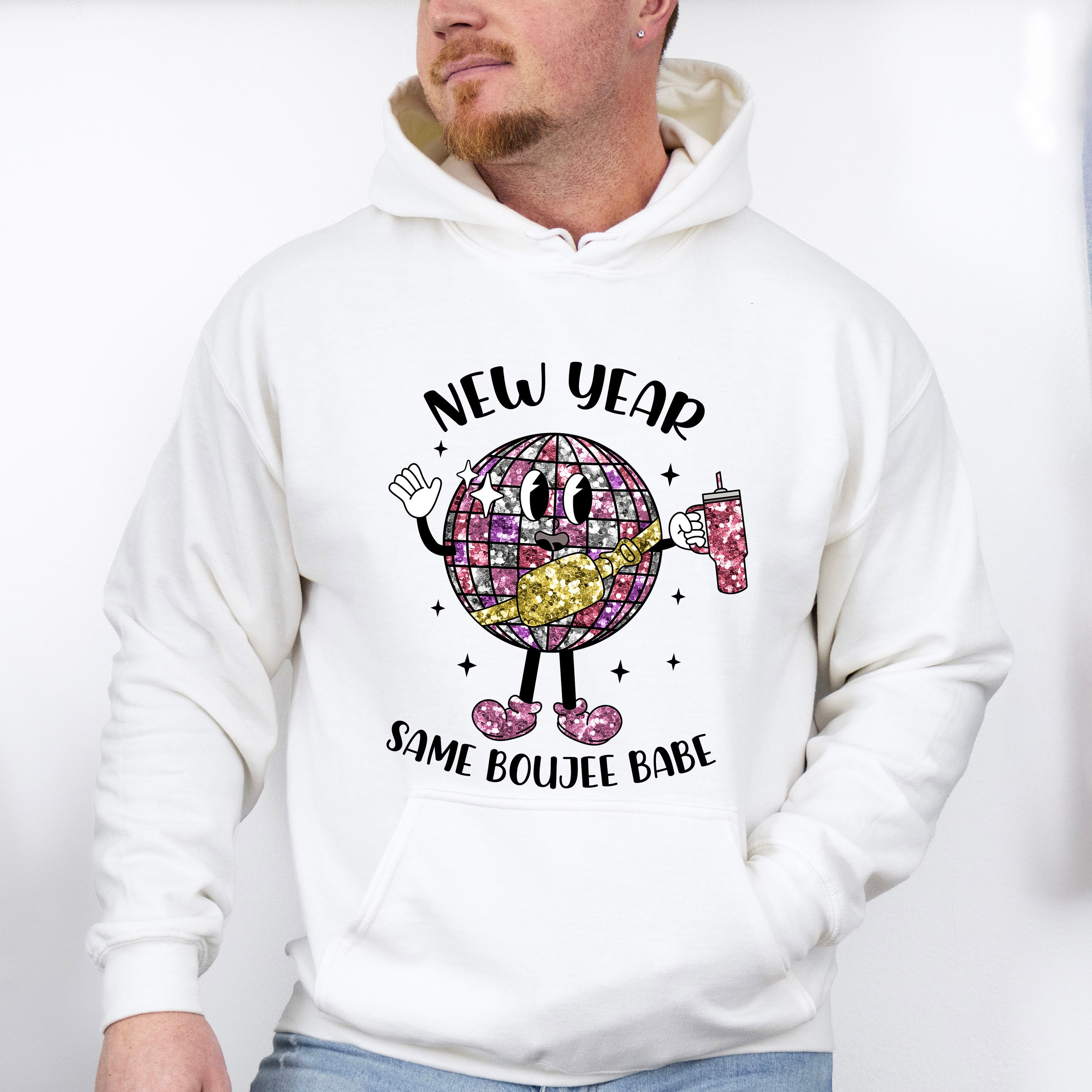 New Year Same Boujee Babe - New Years Unisex Crewneck T-Shirt Sweatshirt Hoodie