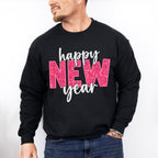 Happy New Year Glitter Design - New Years Unisex Crewneck T-Shirt Sweatshirt Hoodie
