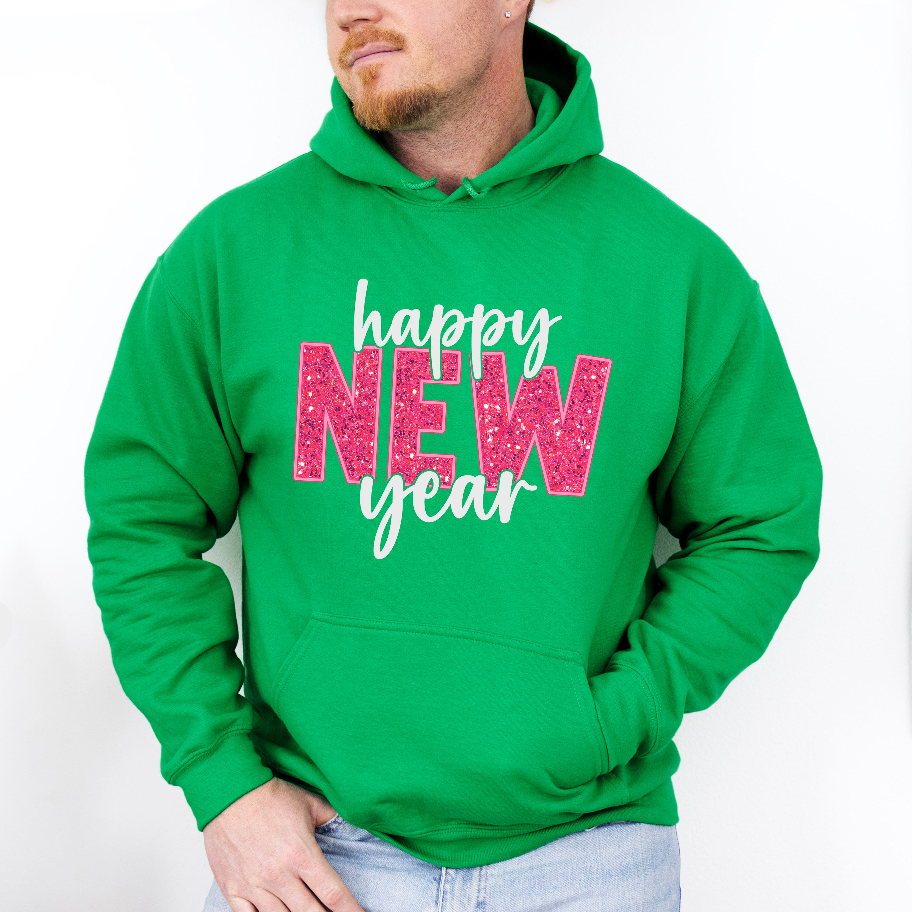 Happy New Year Glitter Design - New Years Unisex Crewneck T-Shirt 