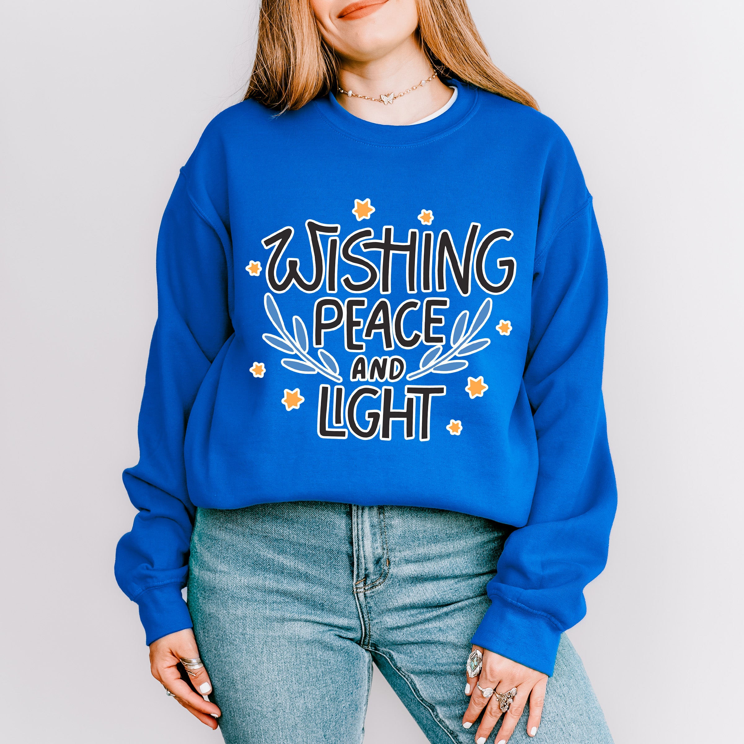 Wishing Peace And Light - Hanukkah Unisex Crewneck T-Shirt Sweatshirt Hoodie