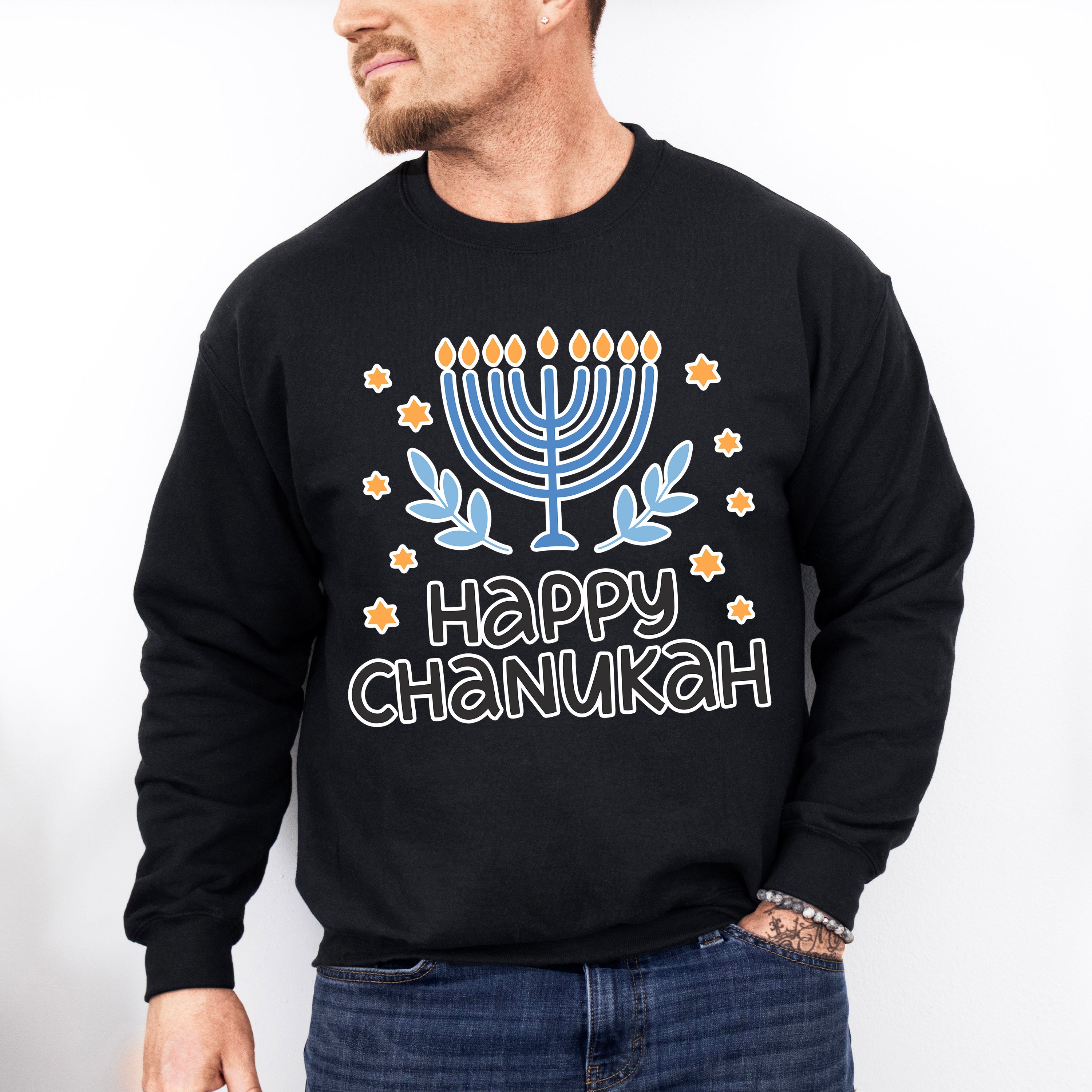 Happy Chanuka - Hanukkah Unisex Crewneck T-Shirt Sweatshirt Hoodie