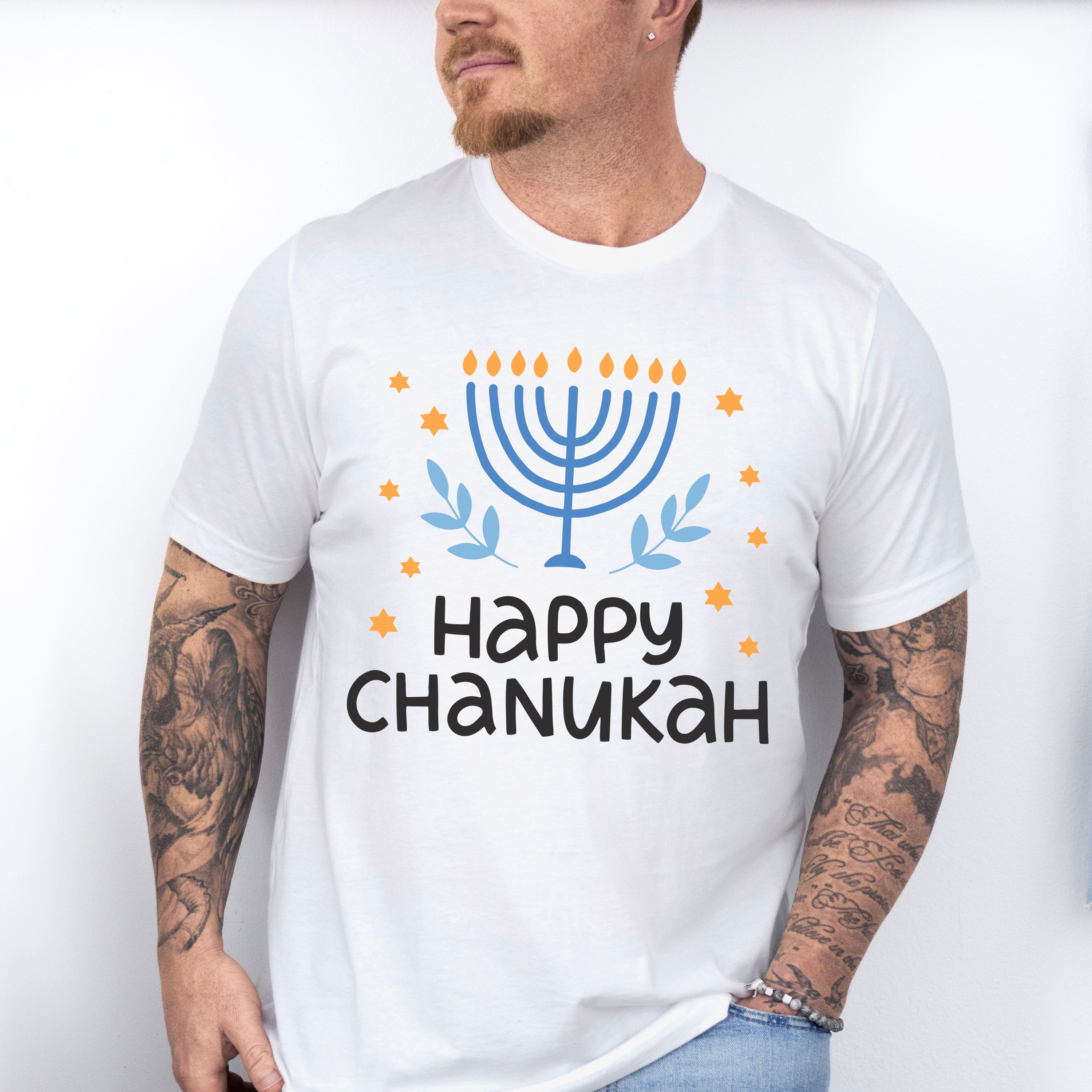 Happy Chanuka - Hanukkah Unisex Crewneck T-Shirt Sweatshirt Hoodie